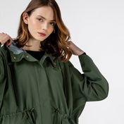 Lacoste Kadın Kapüşonlu Katlanabilir Haki Mont