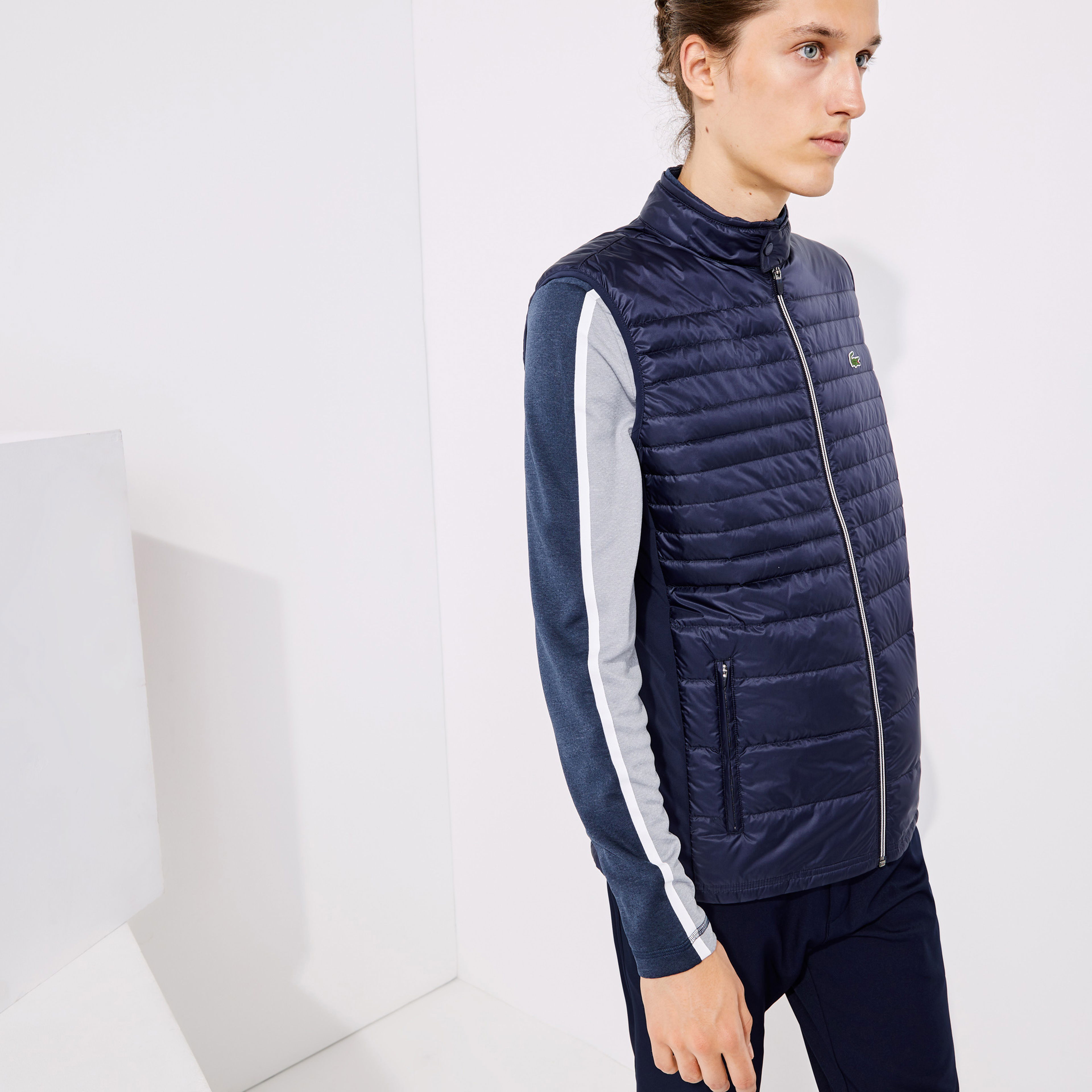 Lacoste SPORT Erkek Dik Yaka Kapitone Lacivert Yelek