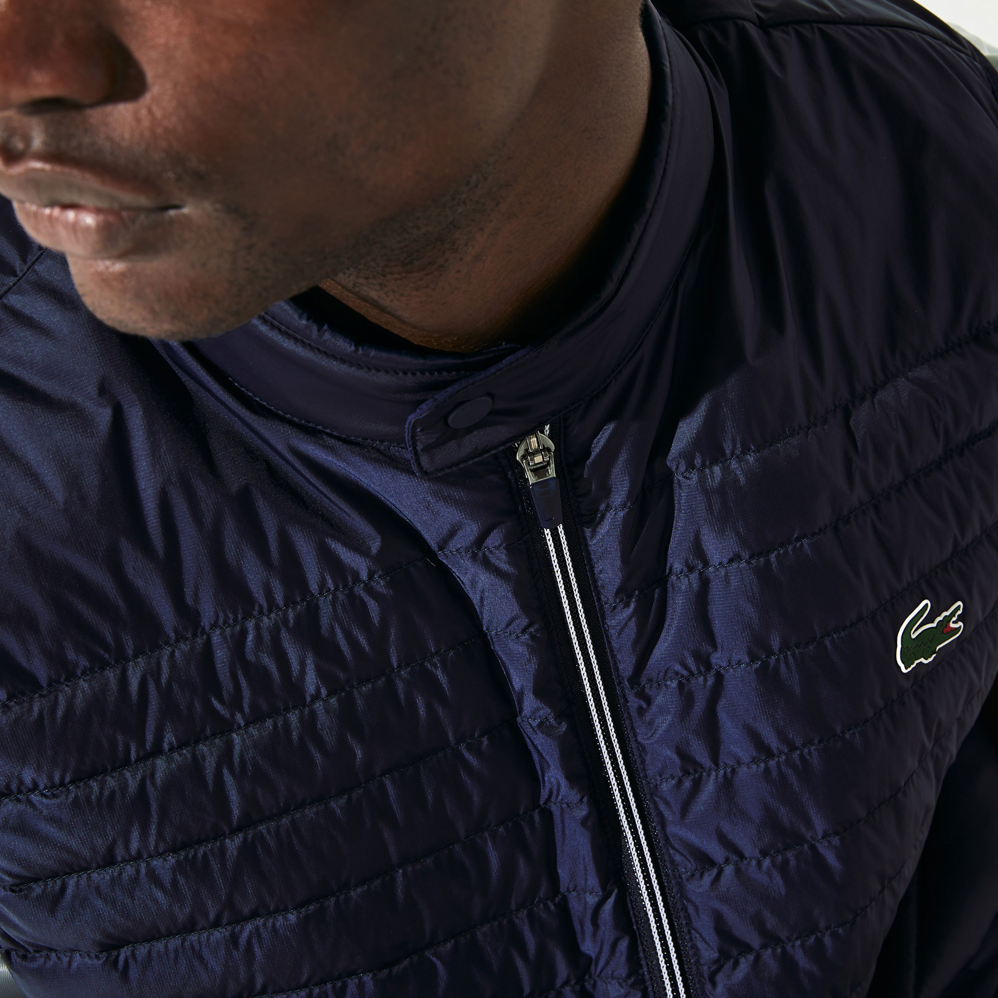 Lacoste SPORT Erkek Dik Yaka Kapitone Lacivert Yelek