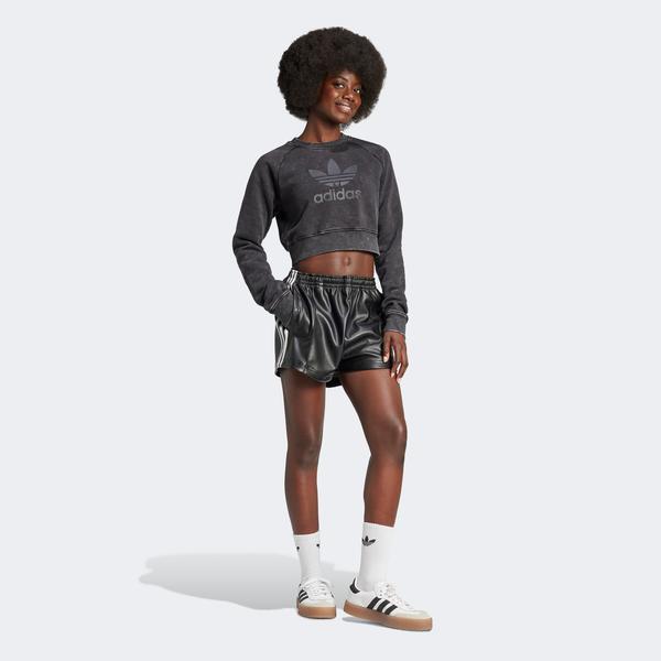 adidas Washed Cropped Trefoil  Kadın Siyah Hoodie