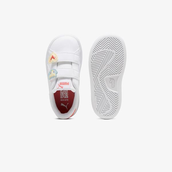 Puma Smash 3.0 Badges V Bebek Beyaz Spor Ayakkabı_4