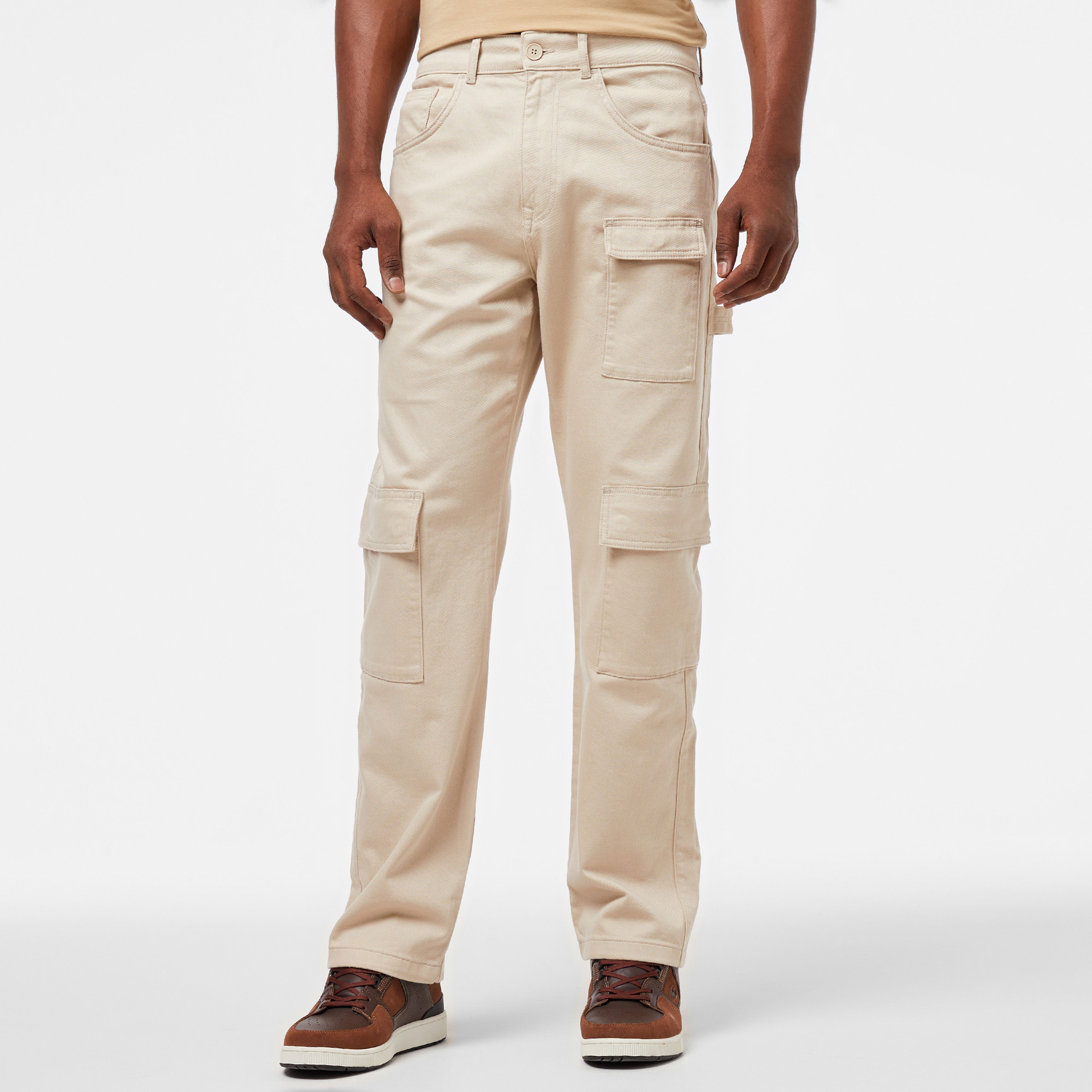 Lacoste Relaxed Fit Kargo Erkek Krem Pantolon