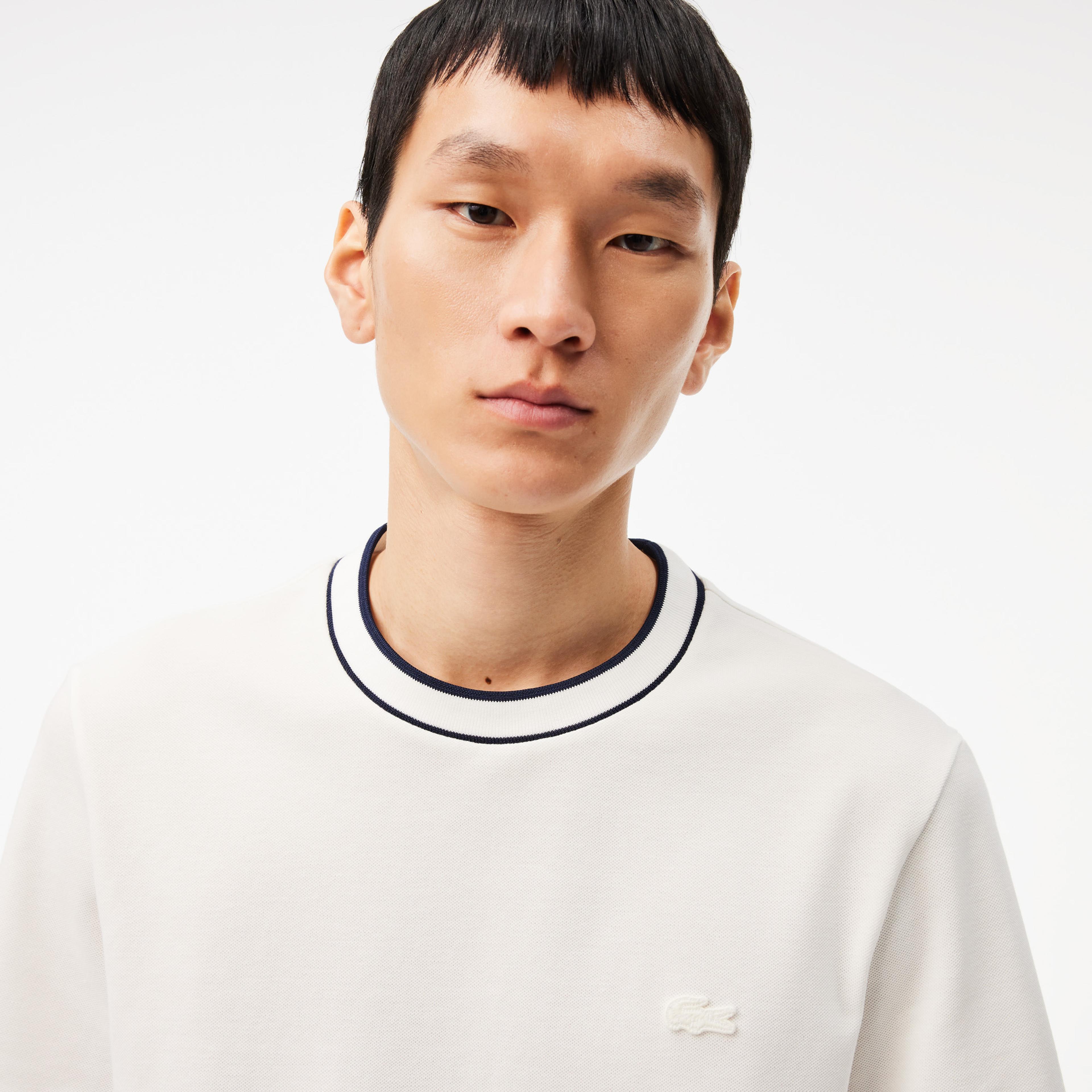 Lacoste Erkek Regular Fit Bisiklet Yaka Beyaz T-Shirt