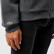 Lacoste Erkek Relaxed Fit Kapüşonlu Baskılı Gri Sweatshirt
