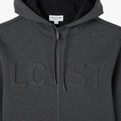 Lacoste Erkek Relaxed Fit Kapüşonlu Baskılı Gri Sweatshirt