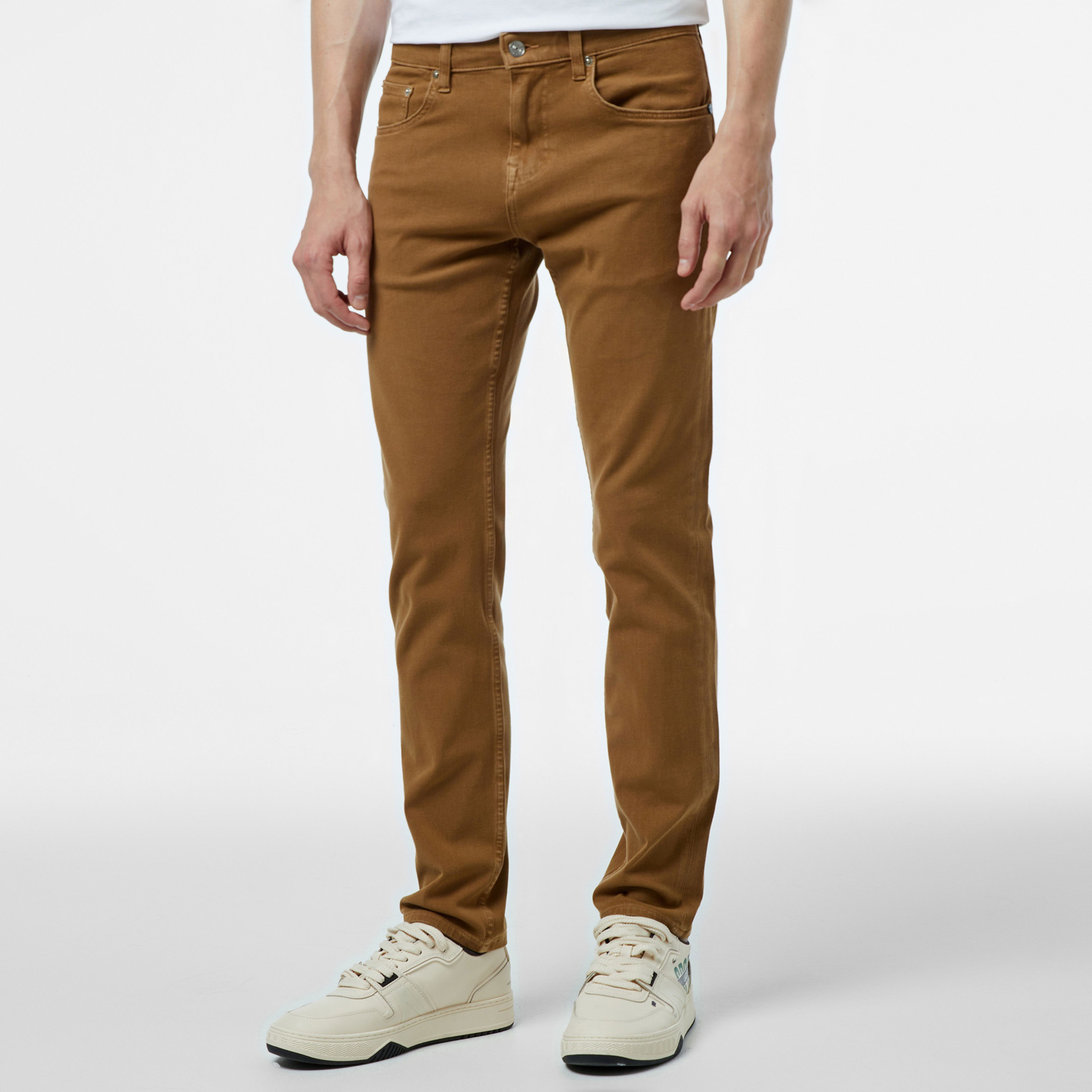 Lacoste Erkek Slim Fit Kahverengi Jean Pantolon