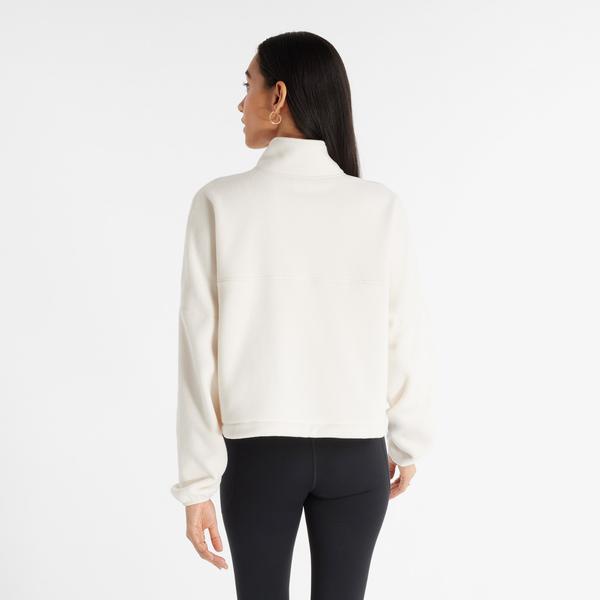 New Balance Polar Fleece Half Zip Kadın Bej Sweatshirt_2