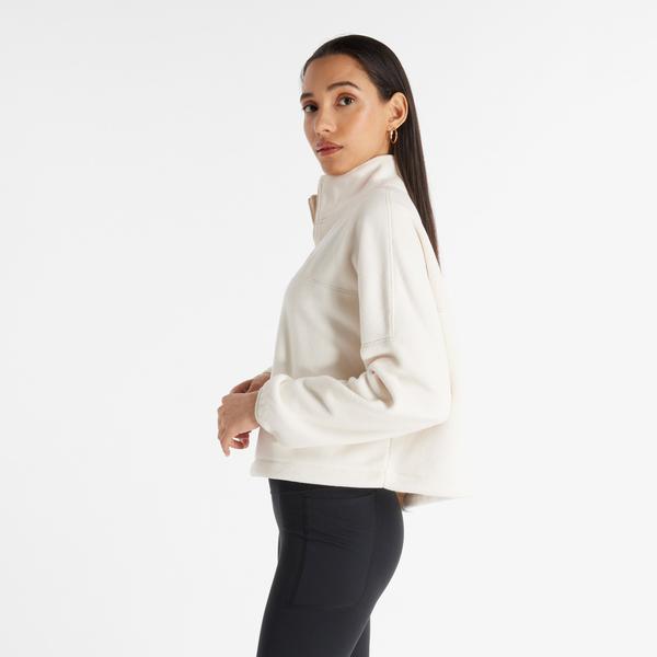 New Balance Polar Fleece Half Zip Kadın Bej Sweatshirt_1