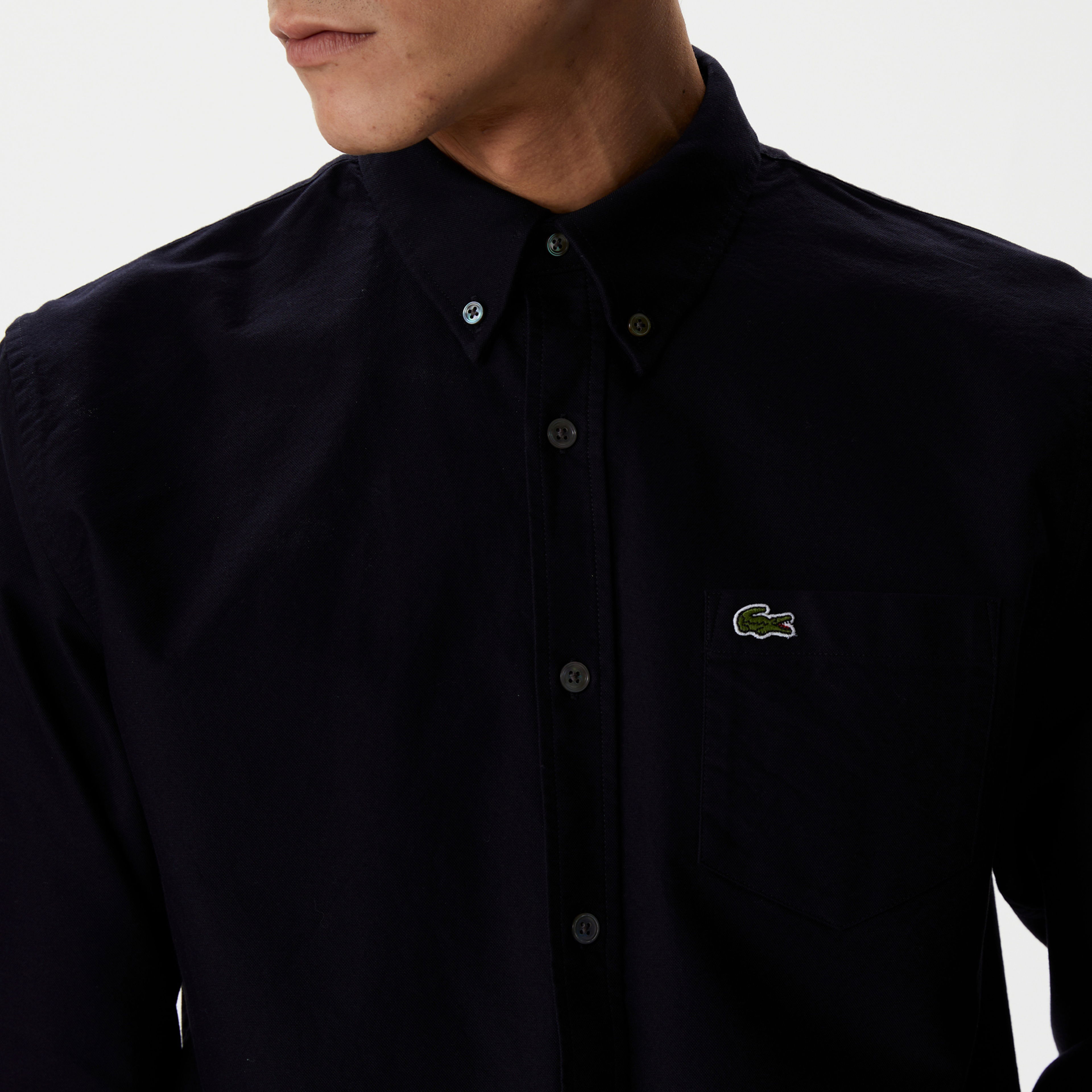 Lacoste Regular Fit Düğmeli Yaka Erkek Lacivert Gömlek