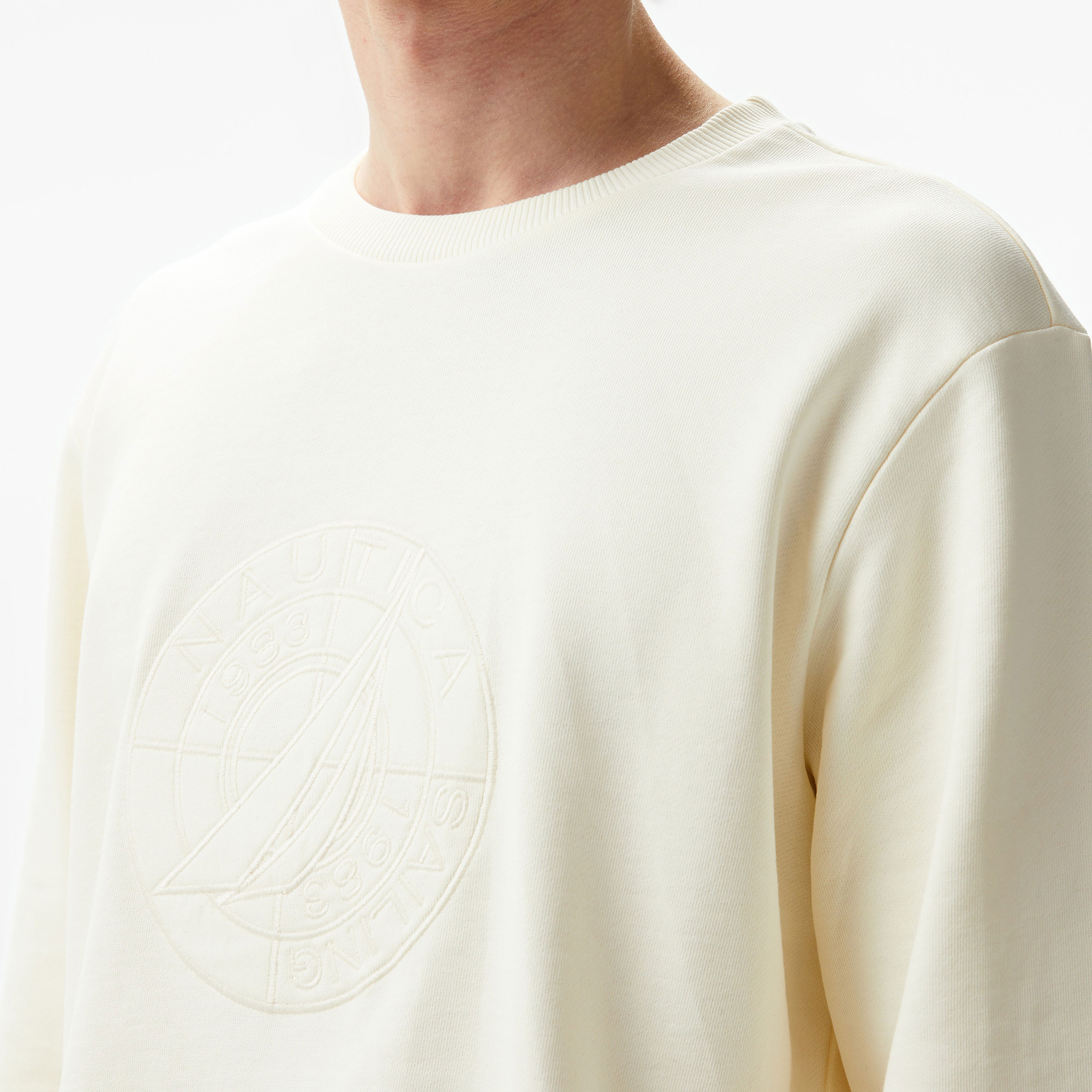 Nautica Erkek Beyaz Regular Fit Sweatshirt
