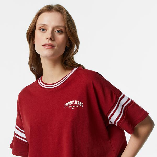 Tommy Jeans Varsity Kadın Kirmizi T-Shirt_3