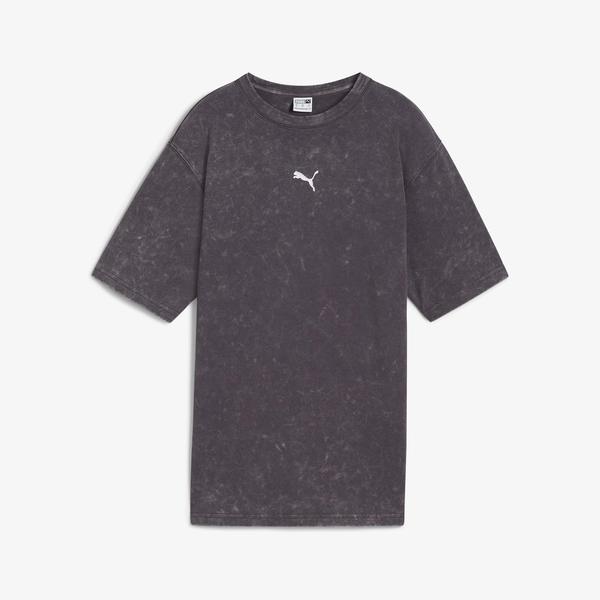 Puma Dare To Relaxed Washed Kadın Gri T-Shirt_3