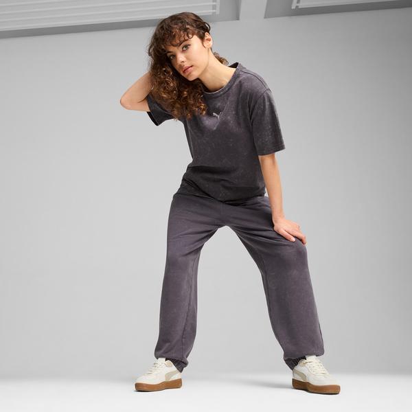 Puma Dare To Relaxed Washed Kadın Gri T-Shirt_1