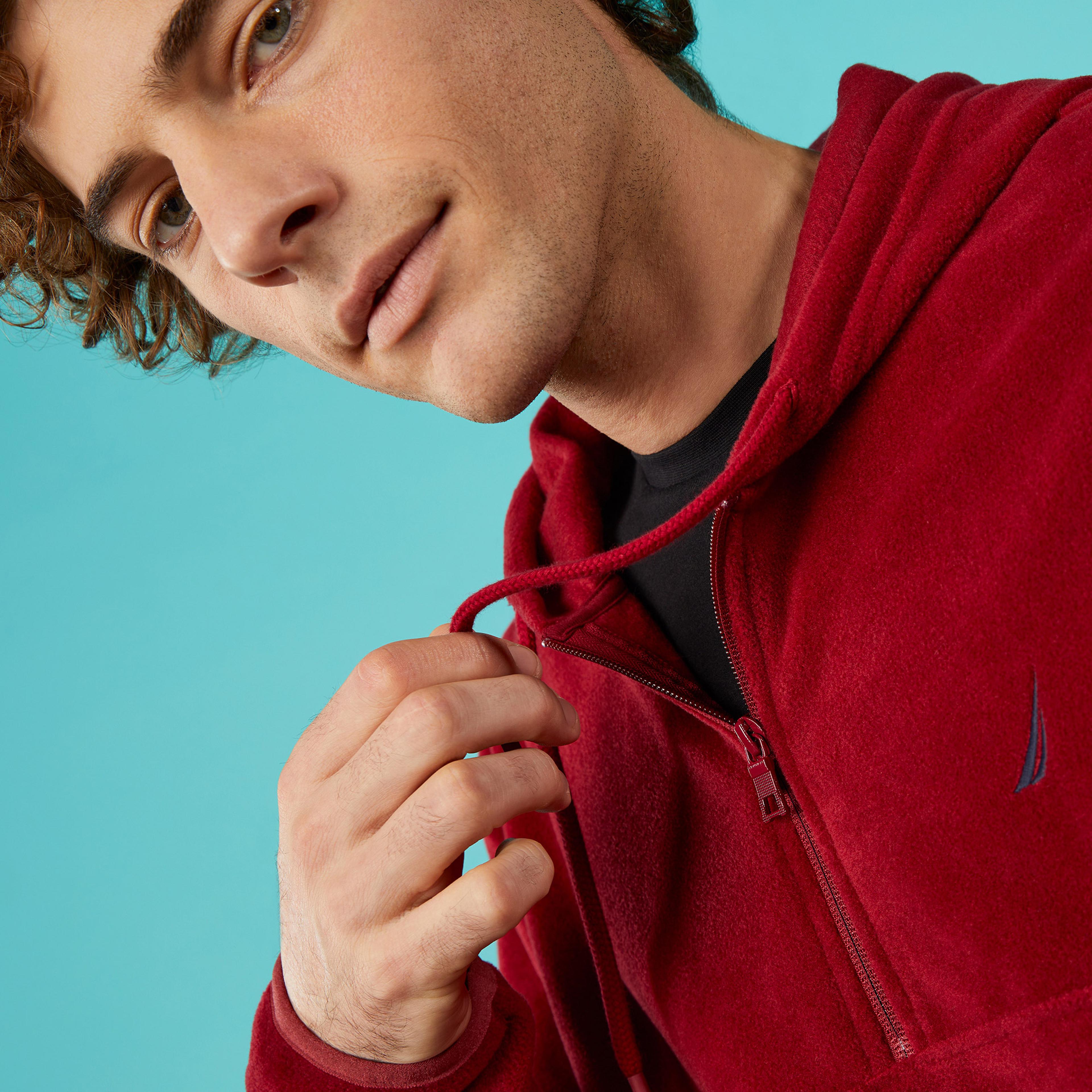 Nautica Erkek Bordo Standart Fit Uzun Kollu Polar