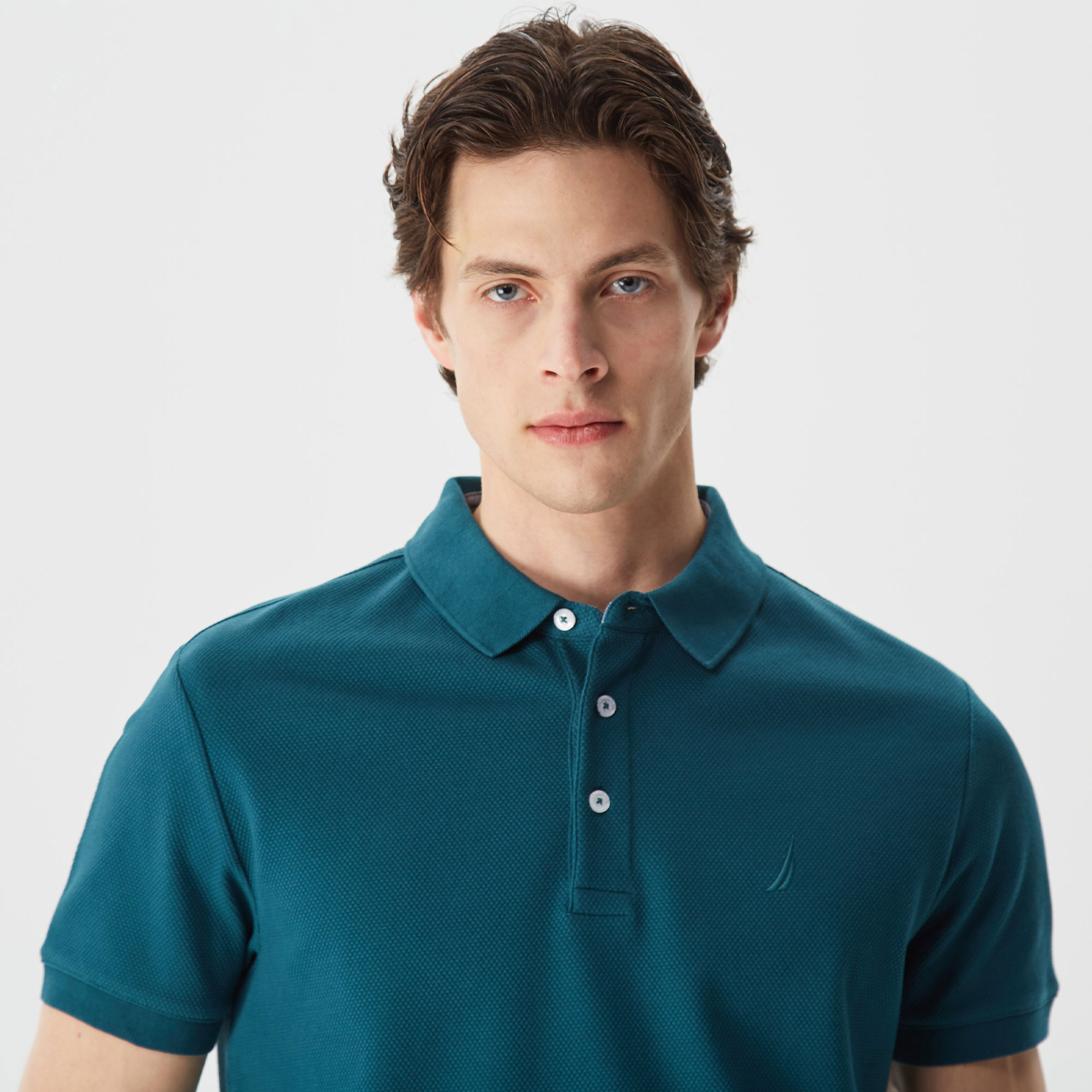 Nautica Erkek Yeşil Slim Fit Kısa Kollu Polo Yaka T-Shirt