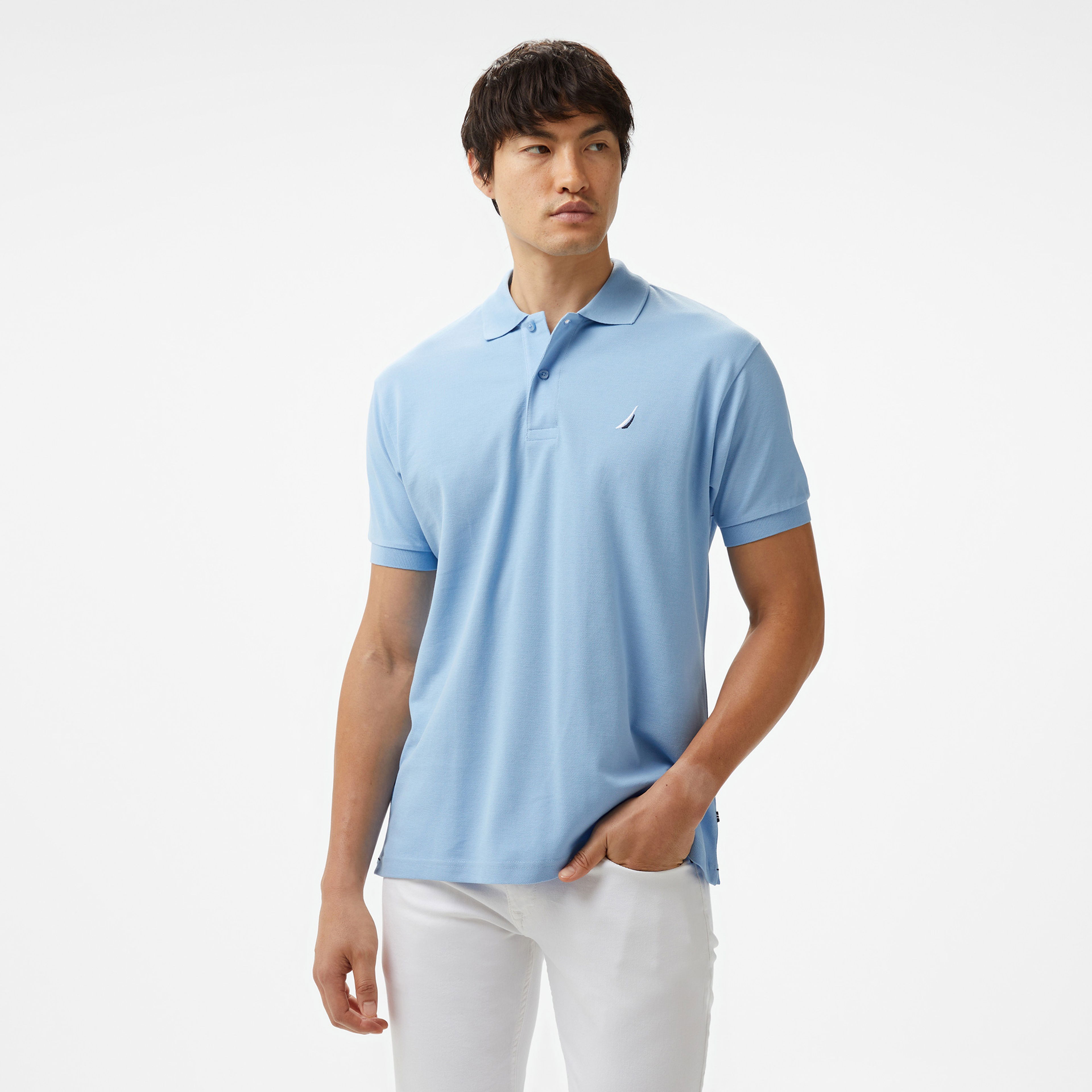 Nautica Erkek Mavi Classic Fit Kısa Kollu Polo Yaka T-Shirt