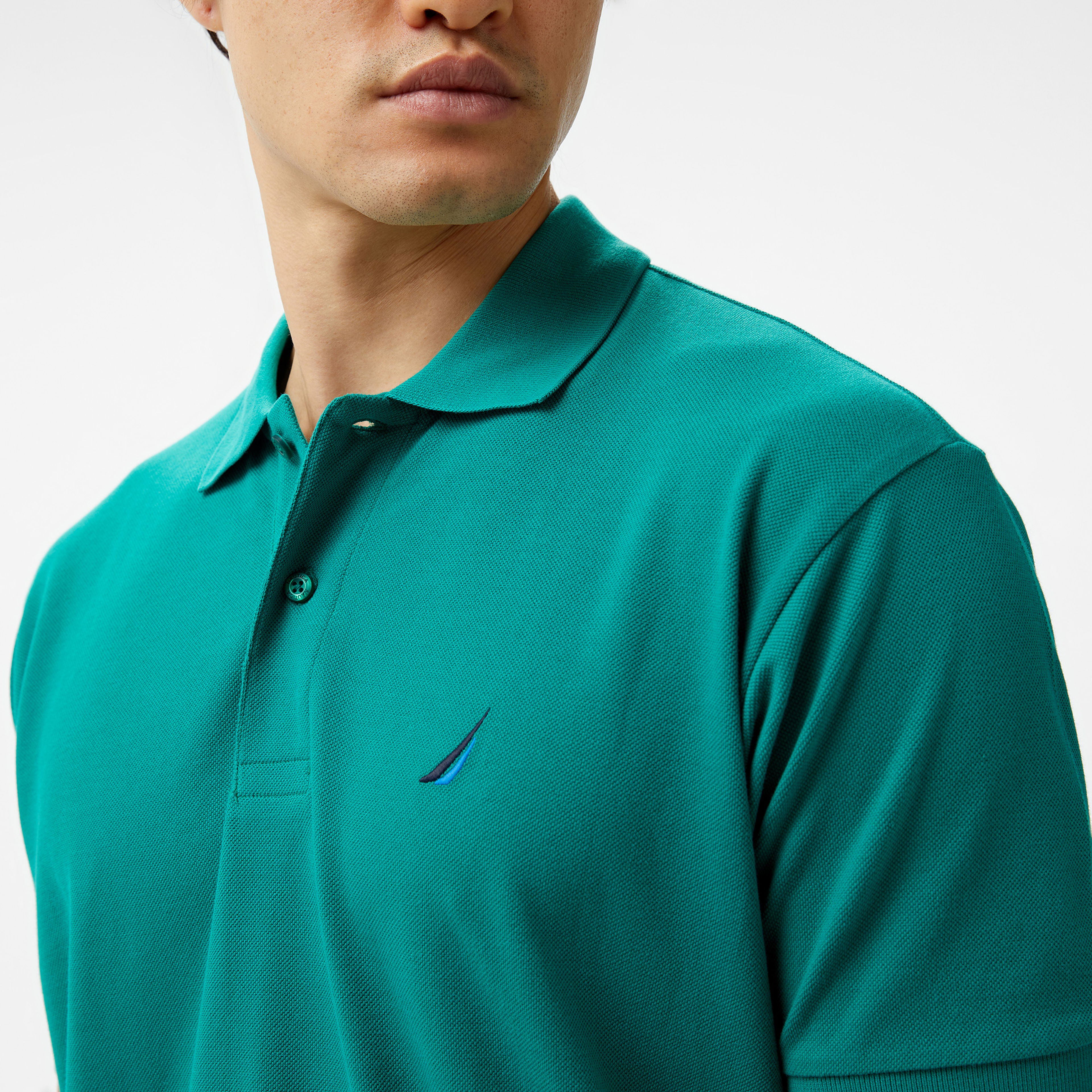 Nautica Erkek Yeşil Classic Fit Kısa Kollu Polo Yaka T-Shirt