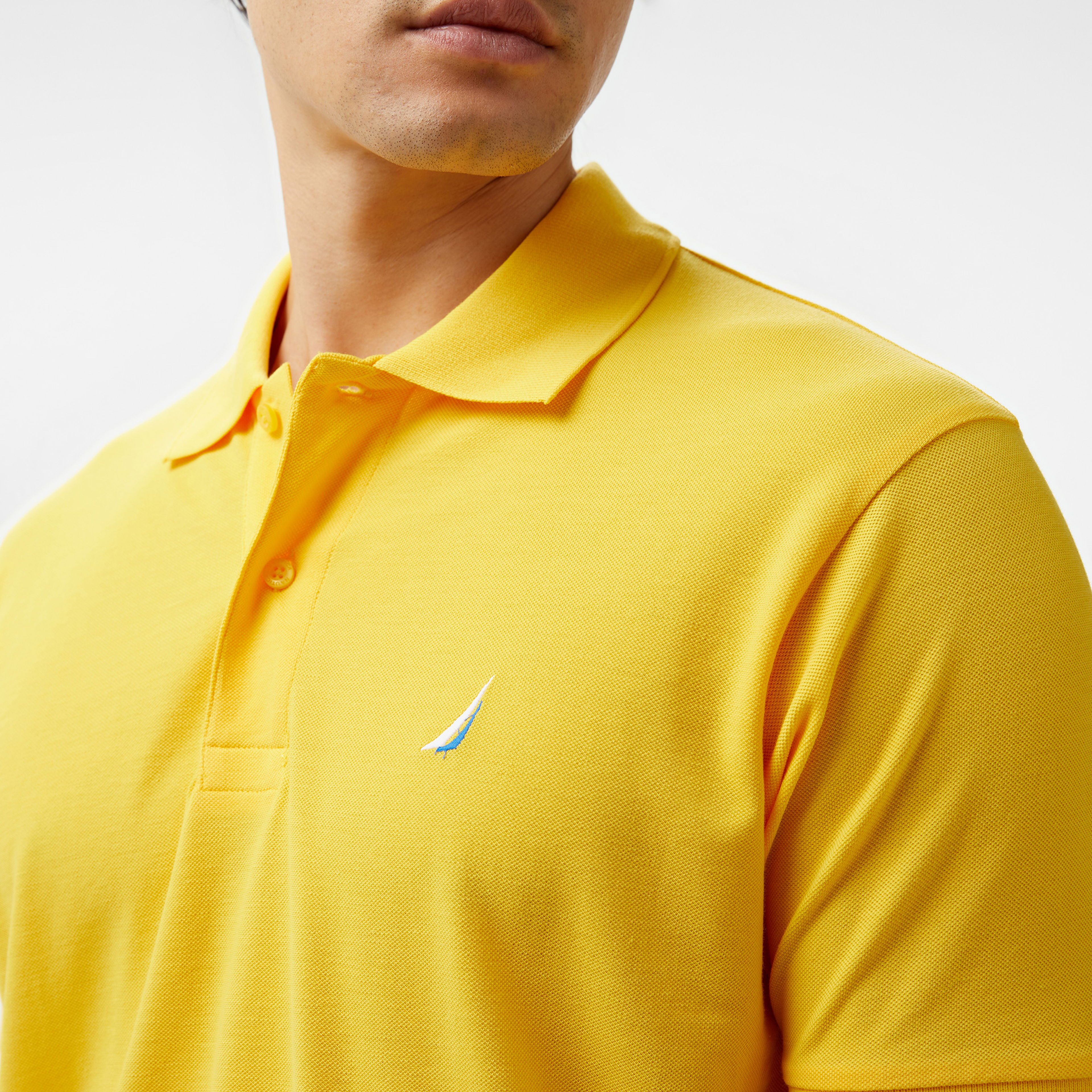 Nautica Erkek Sarı Classic Fit Kısa Kollu Polo Yaka T-Shirt