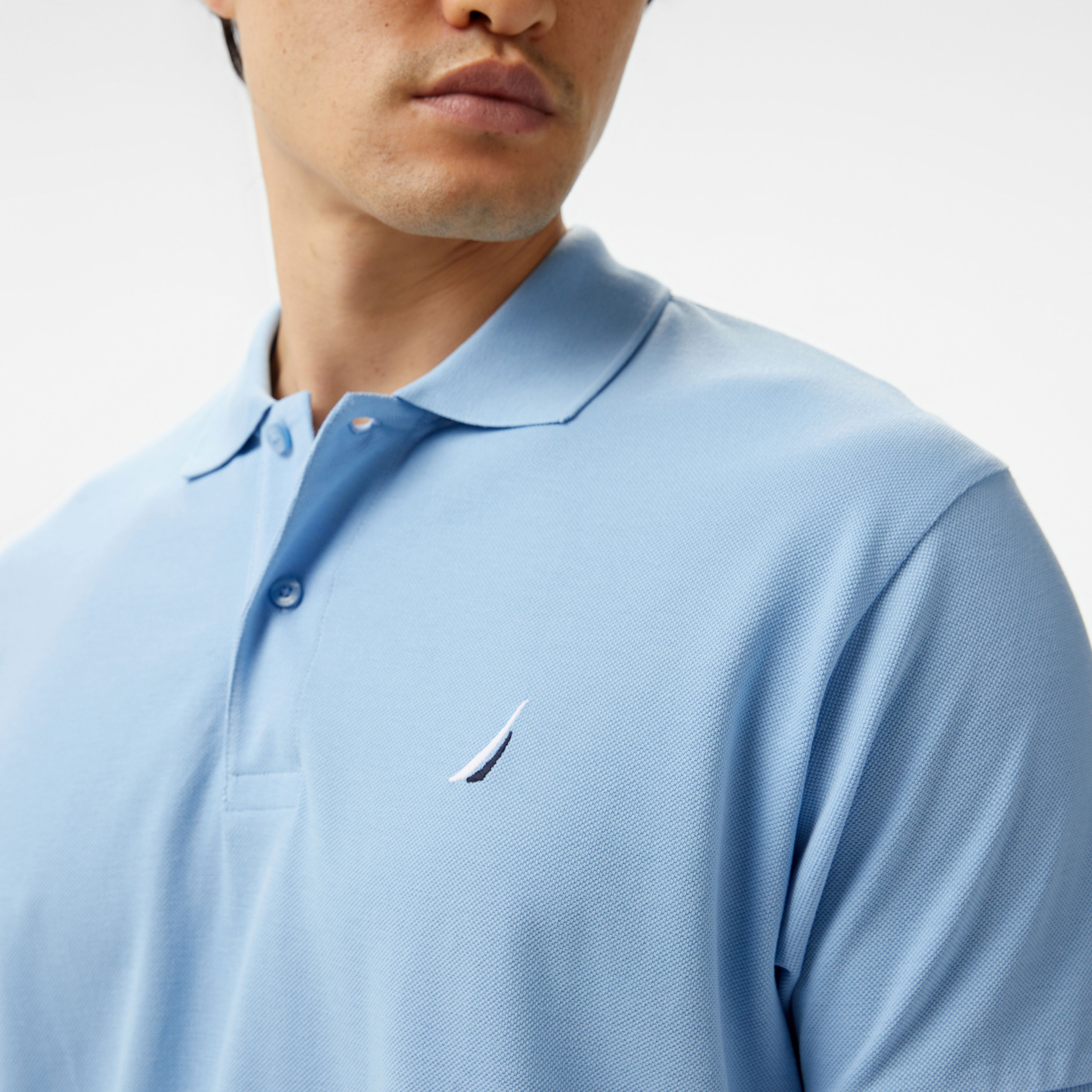 Nautica Erkek Mavi Classic Fit Kısa Kollu Polo Yaka T-Shirt