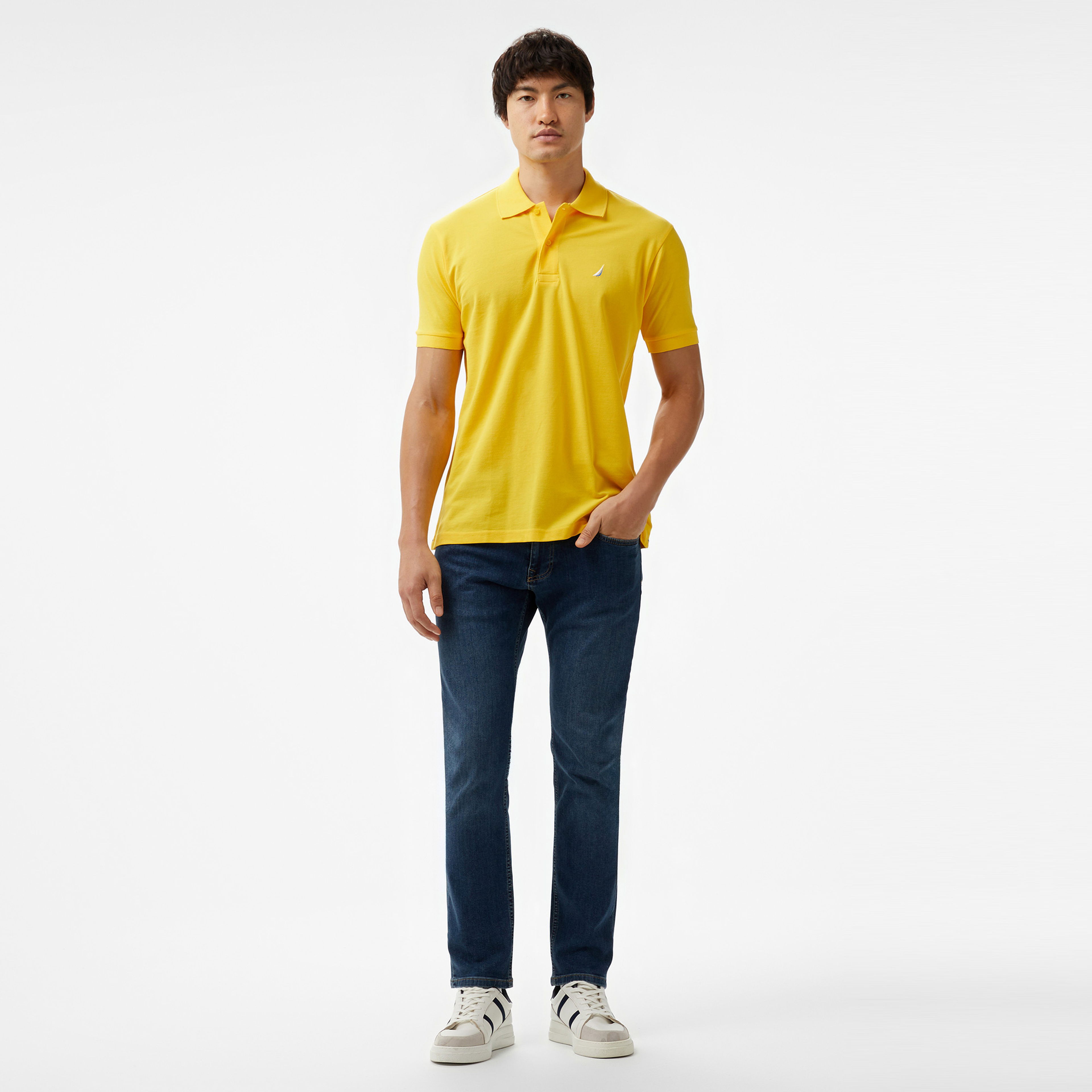 Nautica Erkek Sarı Classic Fit Kısa Kollu Polo Yaka T-Shirt