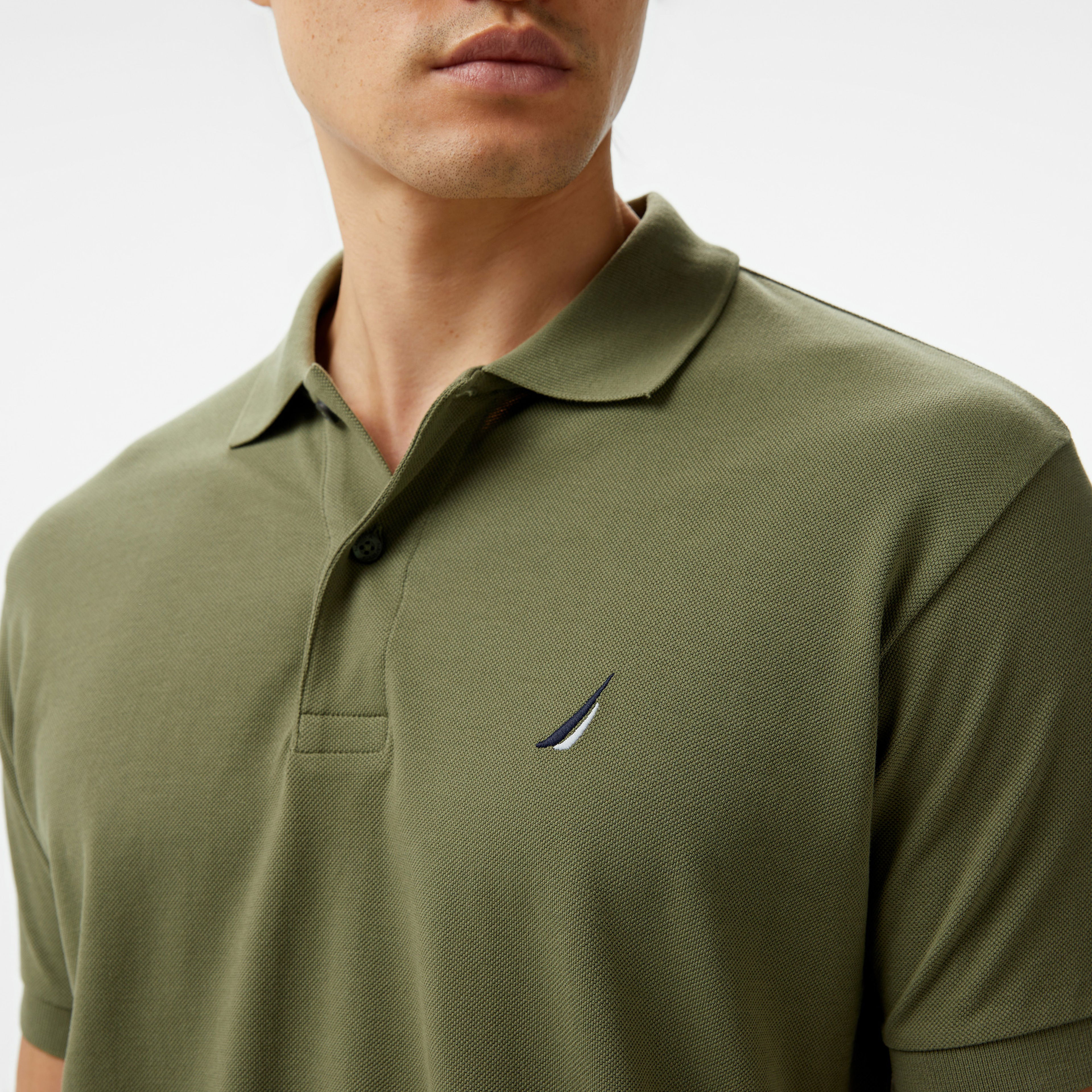 Nautica Erkek Yeşil Classic Fit Kısa Kollu Polo Yaka T-Shirt