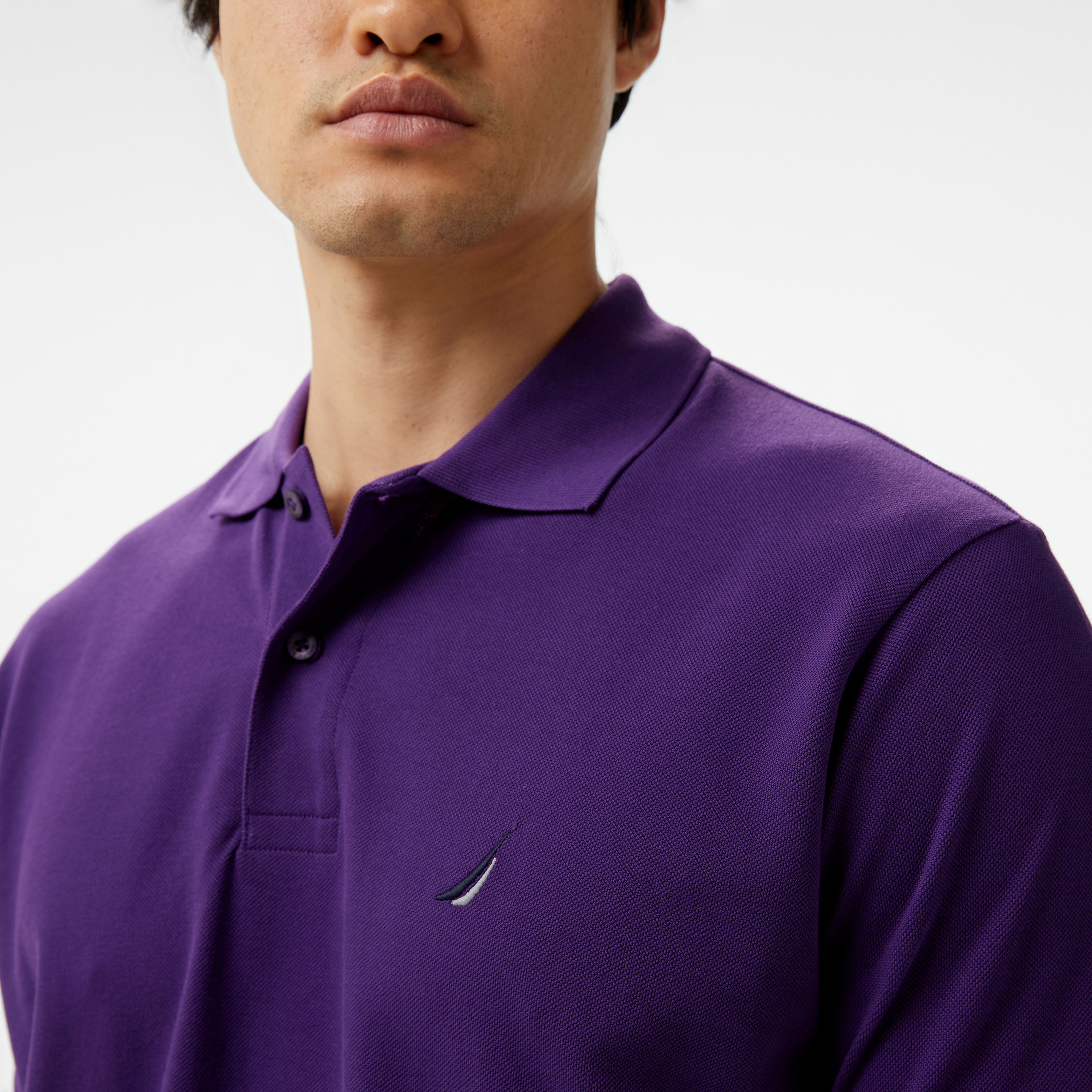 Nautica Erkek Mor Classic Fit Kısa Kollu Polo Yaka T-Shirt