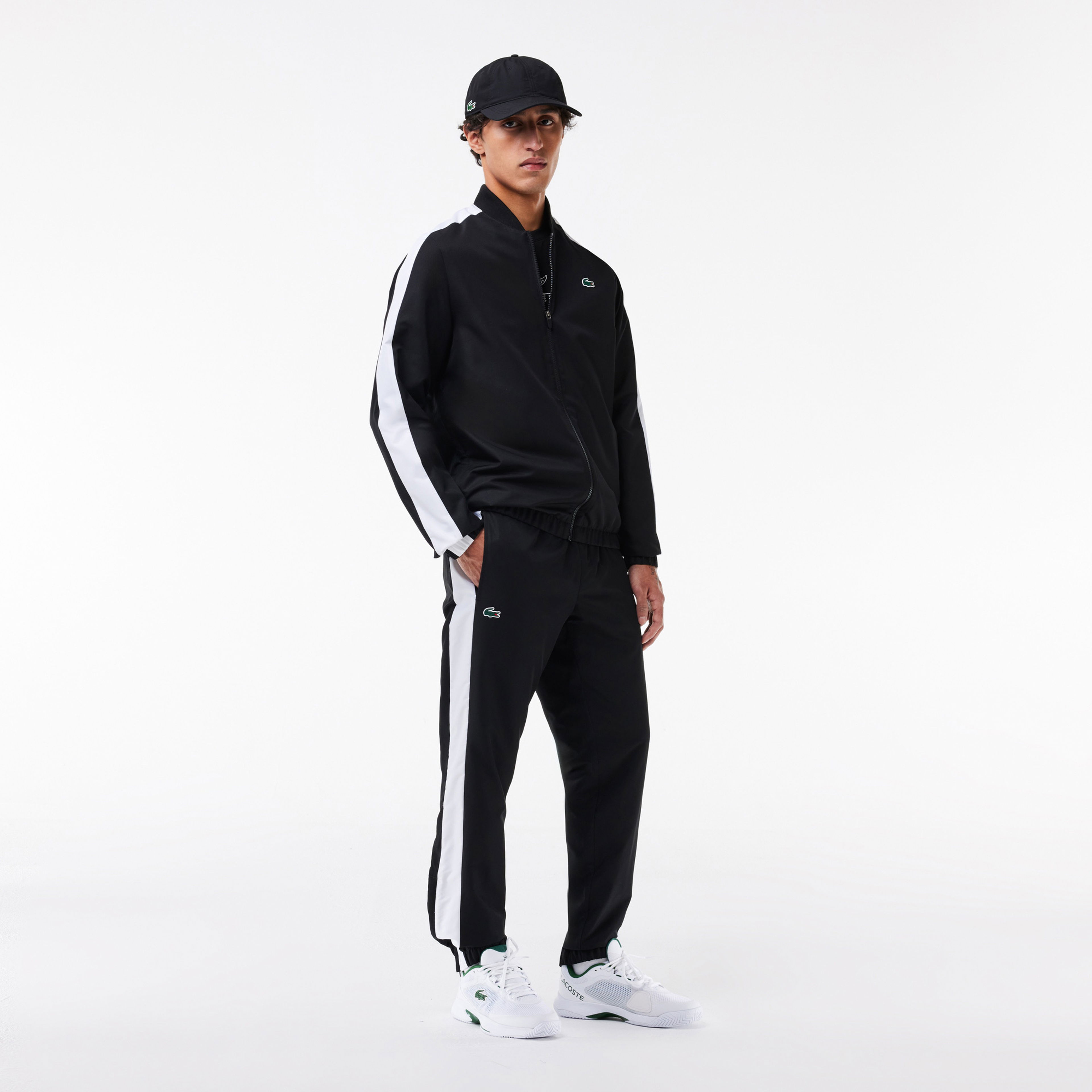 Lacoste Regular Fit Renk Bloklu Erkek Siyah Eşofman Takımı