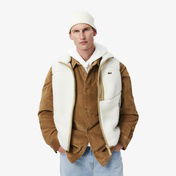 Lacoste Erkek Dik Yaka Renk Bloklu Beyaz Yelek