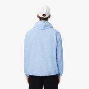 Lacoste Erkek Regular Fit Kapüşonlu Desenli Mavi Rüzgarlık