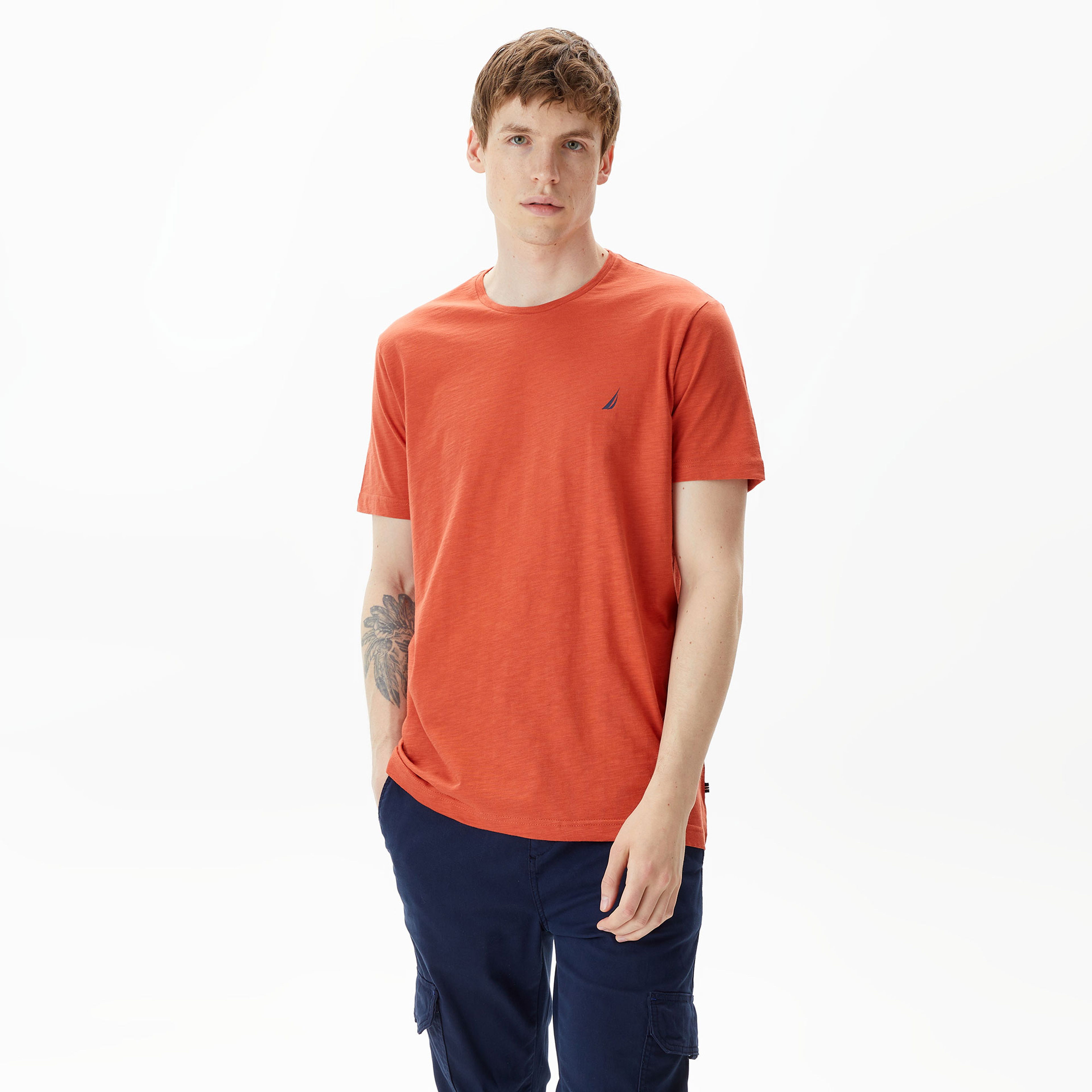 Nautica Erkek Kırmızı Standart Fit T-Shirt