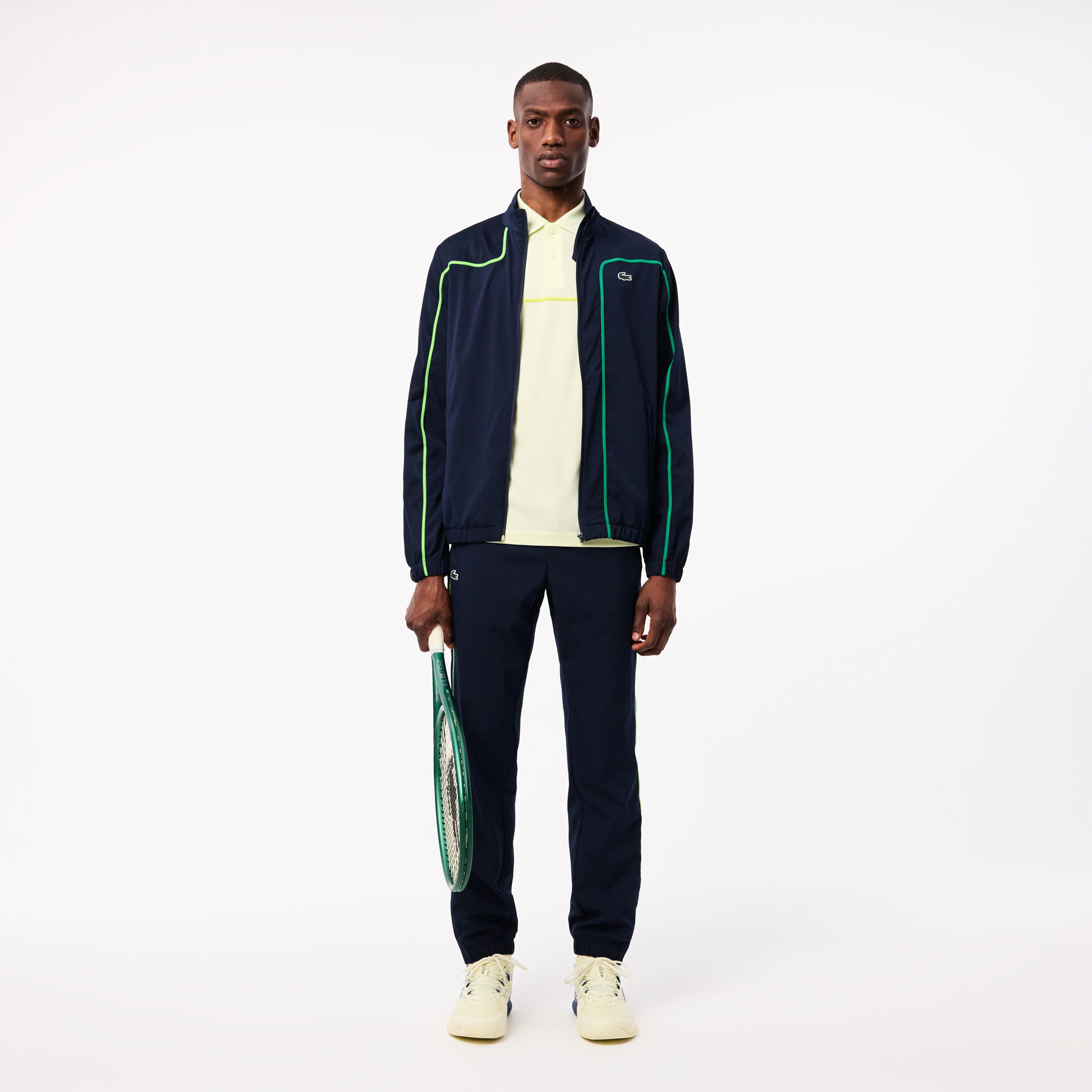 Lacoste Erkek Regular Fit Fermuarlı Yaka Renk Bloklu Lacivert Eşofman Takımı