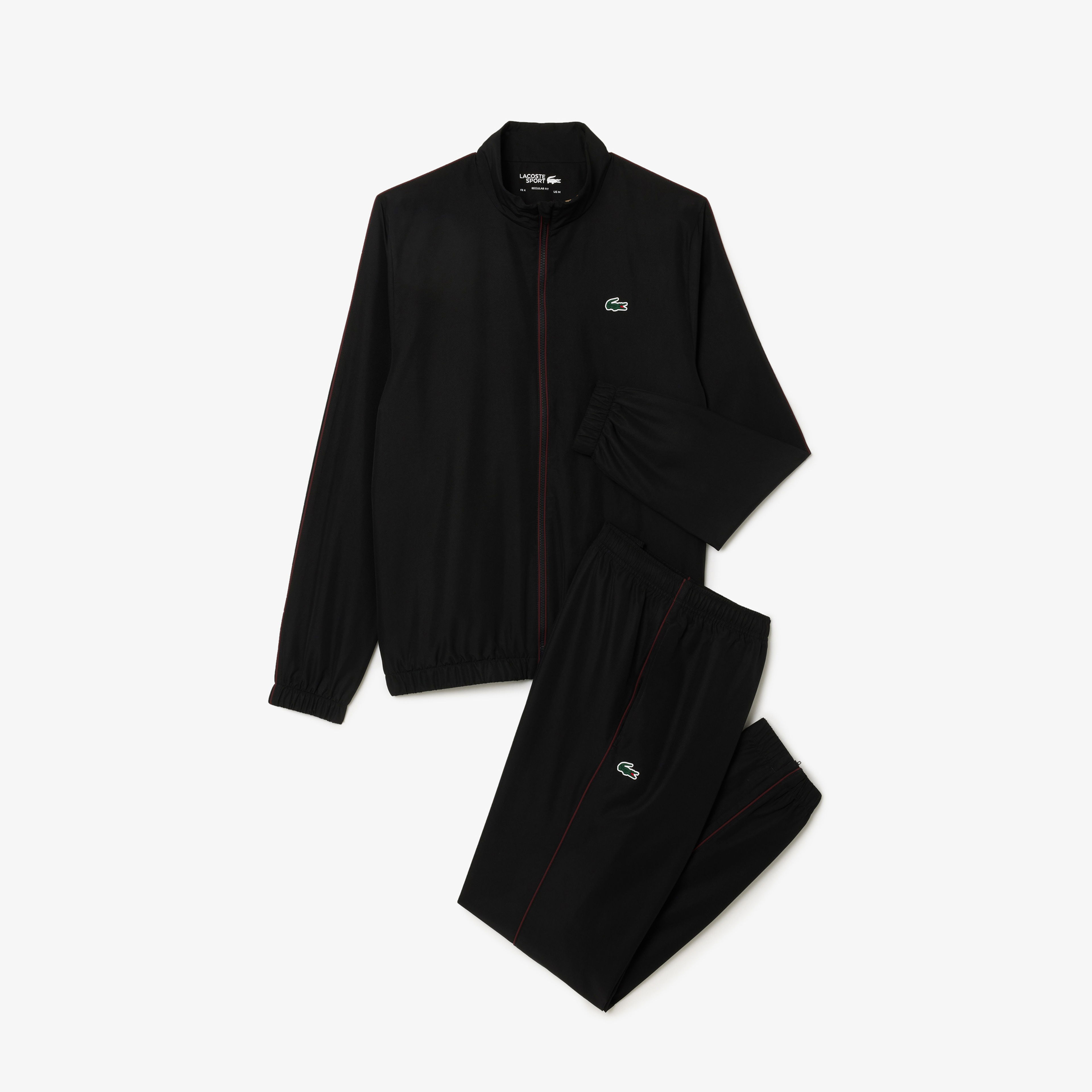 Lacoste Erkek Regular Fit Fermuarlı Yaka Baskılı Siyah Eşofman Takımı