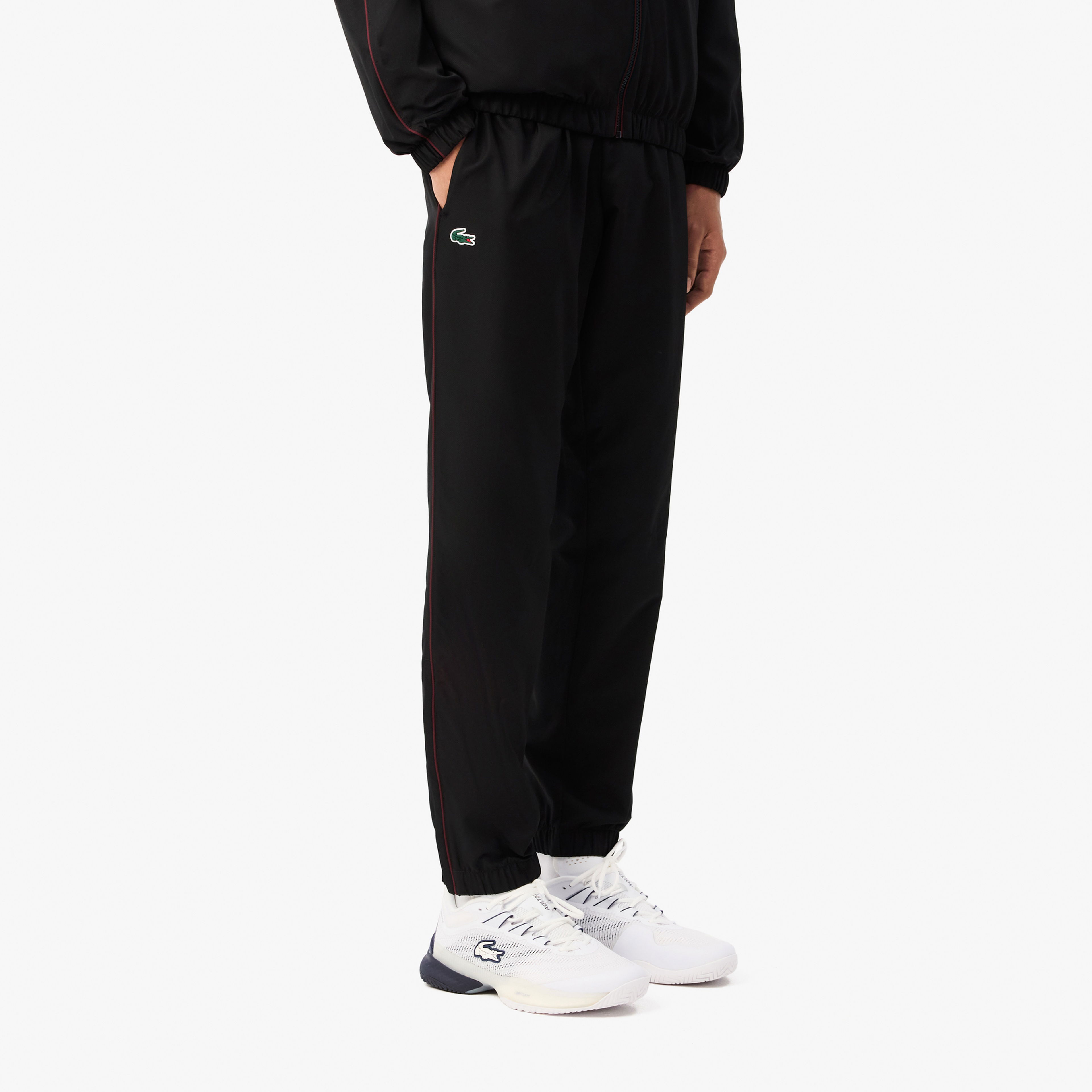 Lacoste Erkek Regular Fit Fermuarlı Yaka Baskılı Siyah Eşofman Takımı