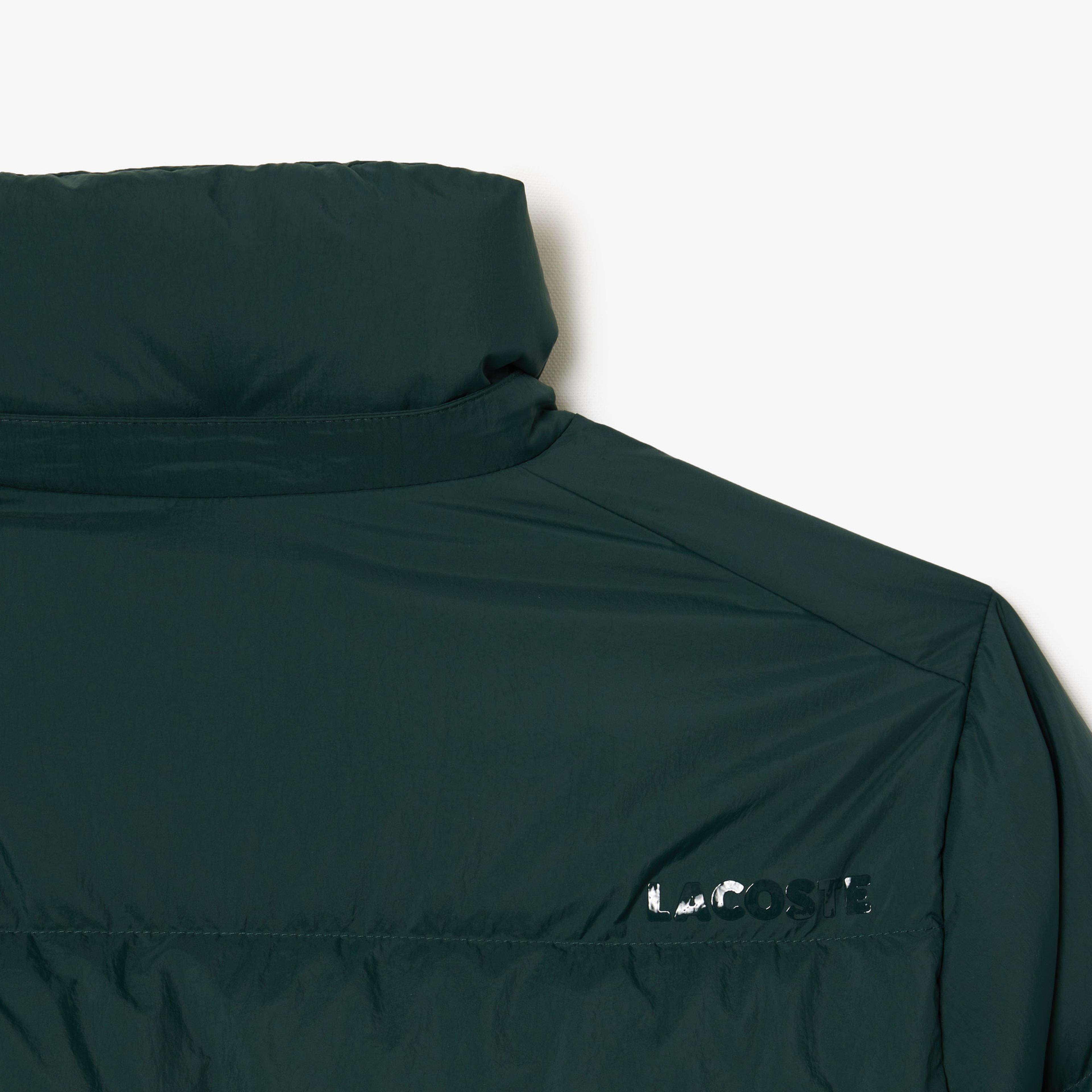 Lacoste Kadın Relaxed Fit Kapüşonlu Koyu Yeşil Şişme Mont