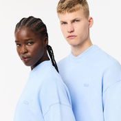 Lacoste Unisex Loose Fit Bisiklet Yaka Açık Mavi Sweatshirt