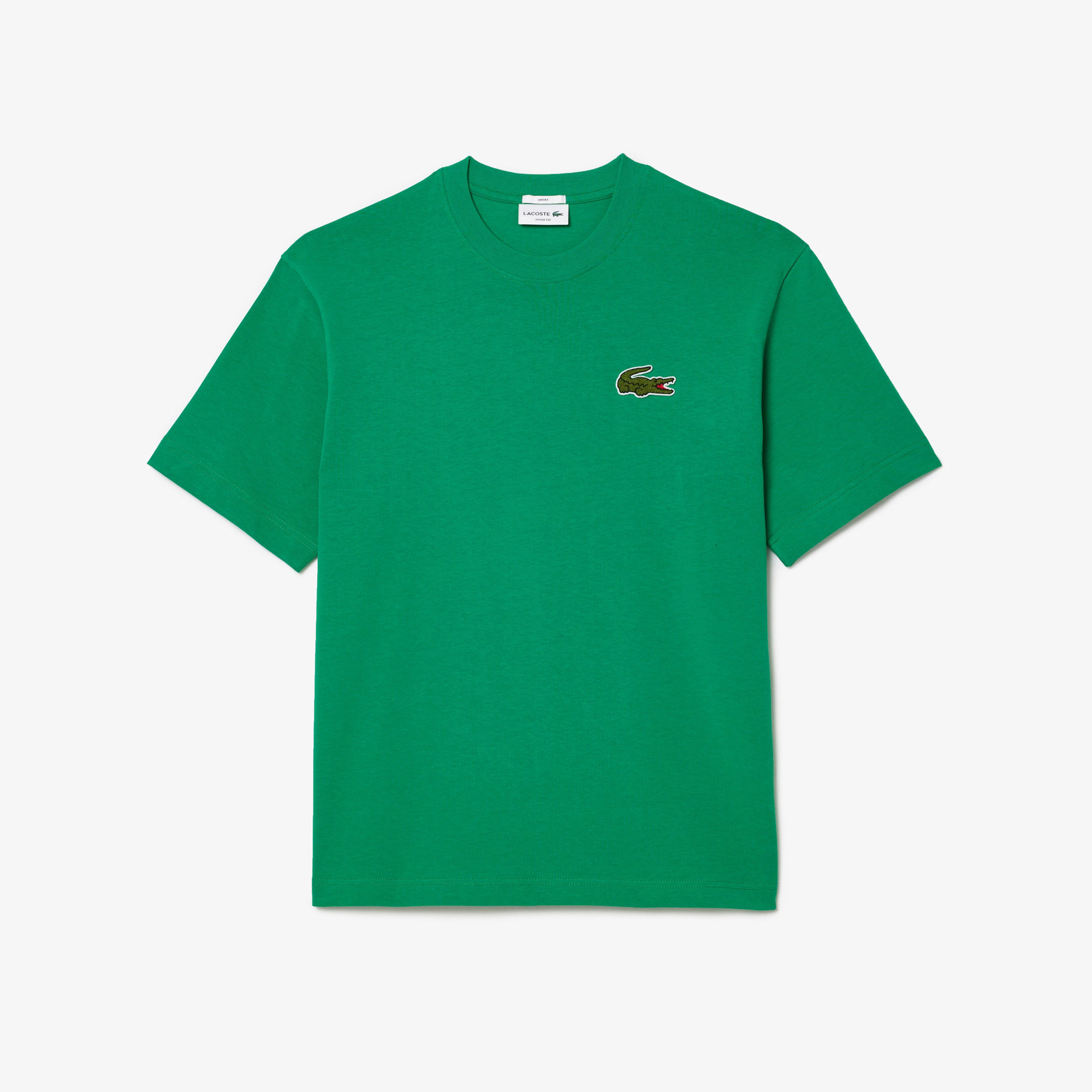 Lacoste Unisex Loose Fit Bisiklet Yaka Organik Pamuk Yeşil T-Shirt