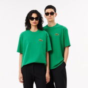 Lacoste Unisex Loose Fit Bisiklet Yaka Organik Pamuk Yeşil T-Shirt