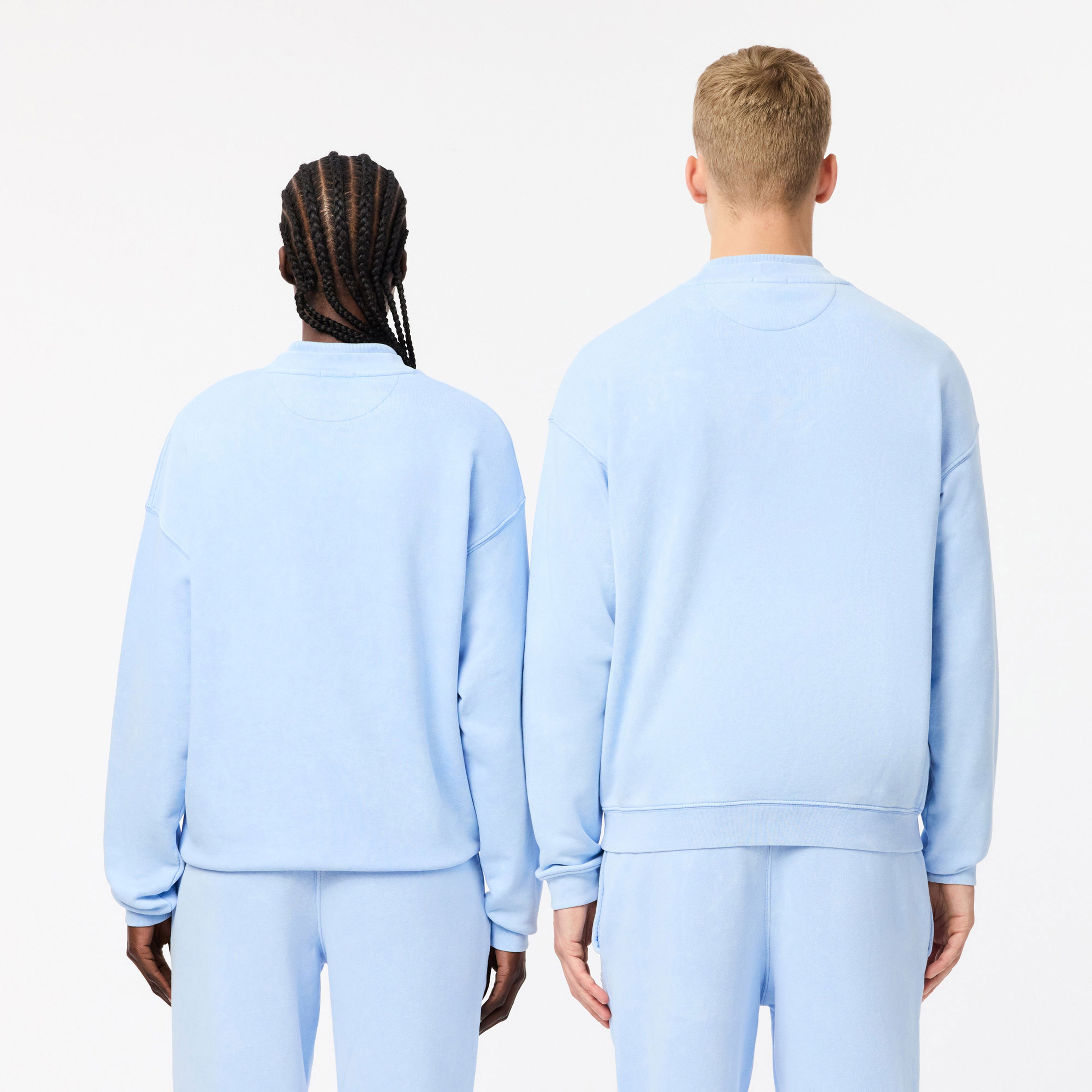 Lacoste Unisex Loose Fit Bisiklet Yaka Açık Mavi Sweatshirt