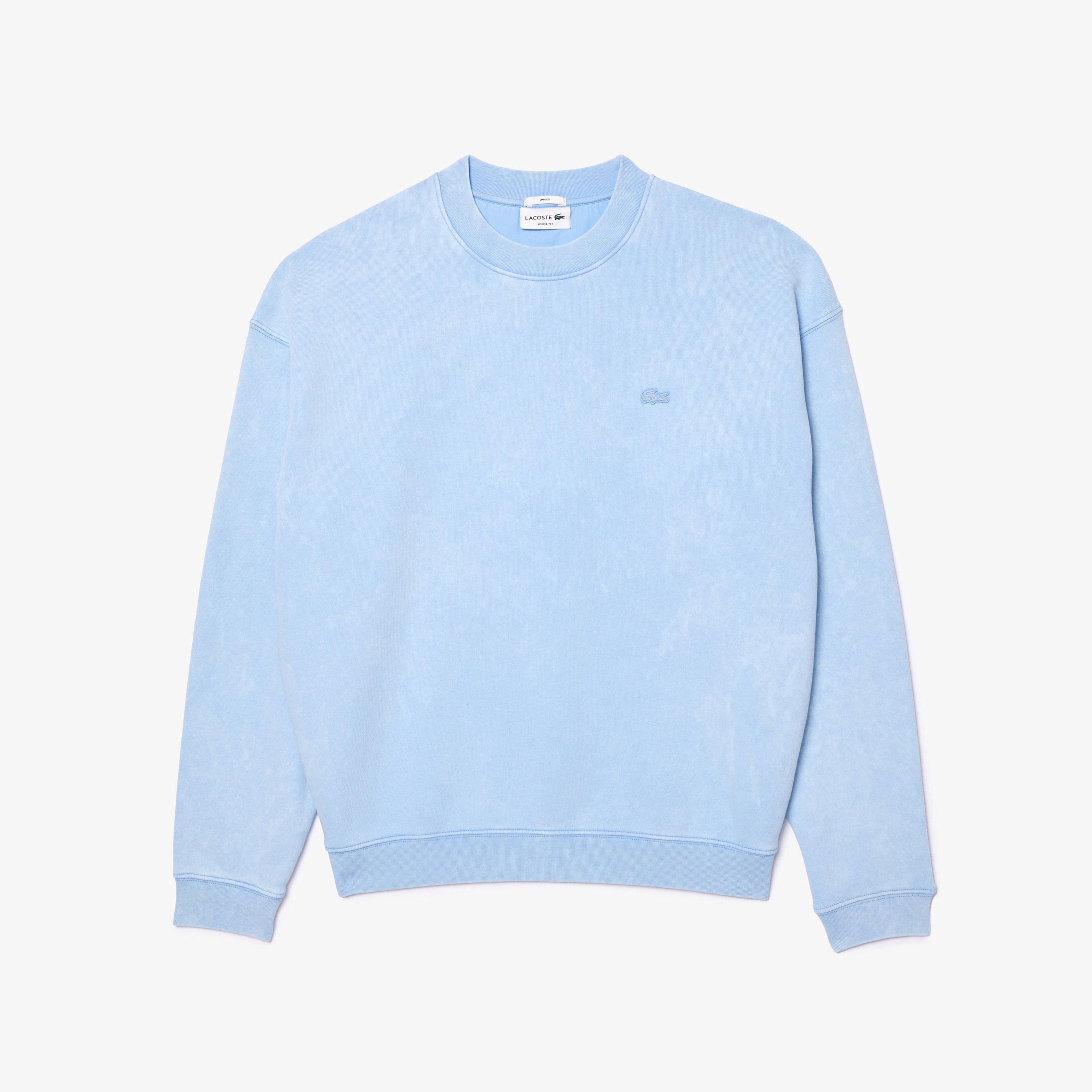 Lacoste Unisex Loose Fit Bisiklet Yaka Açık Mavi Sweatshirt