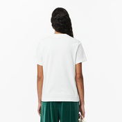 Lacoste Kadın Regular Fit Bisiklet Yaka Beyaz T-Shirt