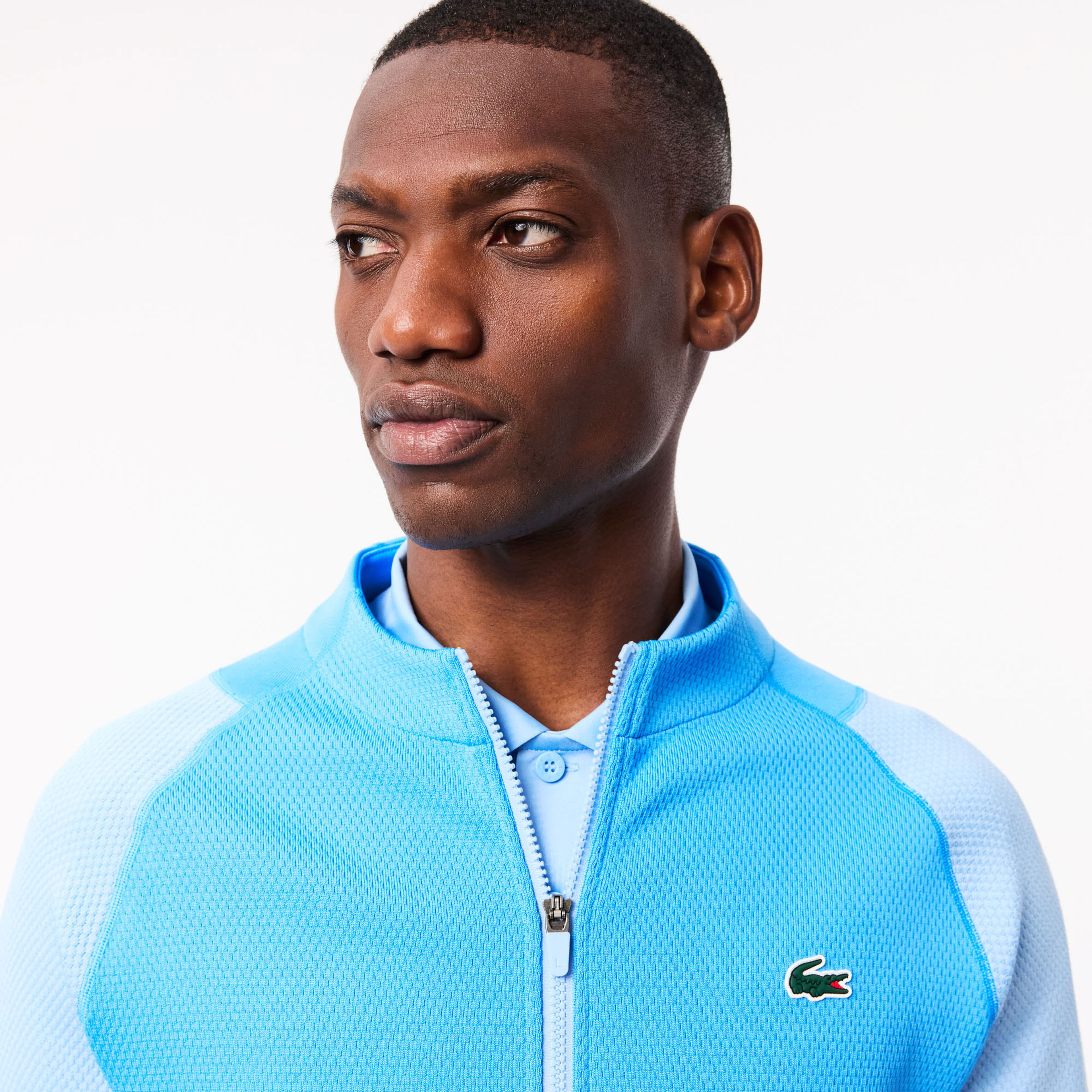 Lacoste X Novak Djokovic Erkek Regular Fit Fermuarlı Renk Bloklu Mavi Sweatshirt