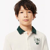 Lacoste Erkek Çocuk Kısa Kollu Baskılı Beyaz Polo