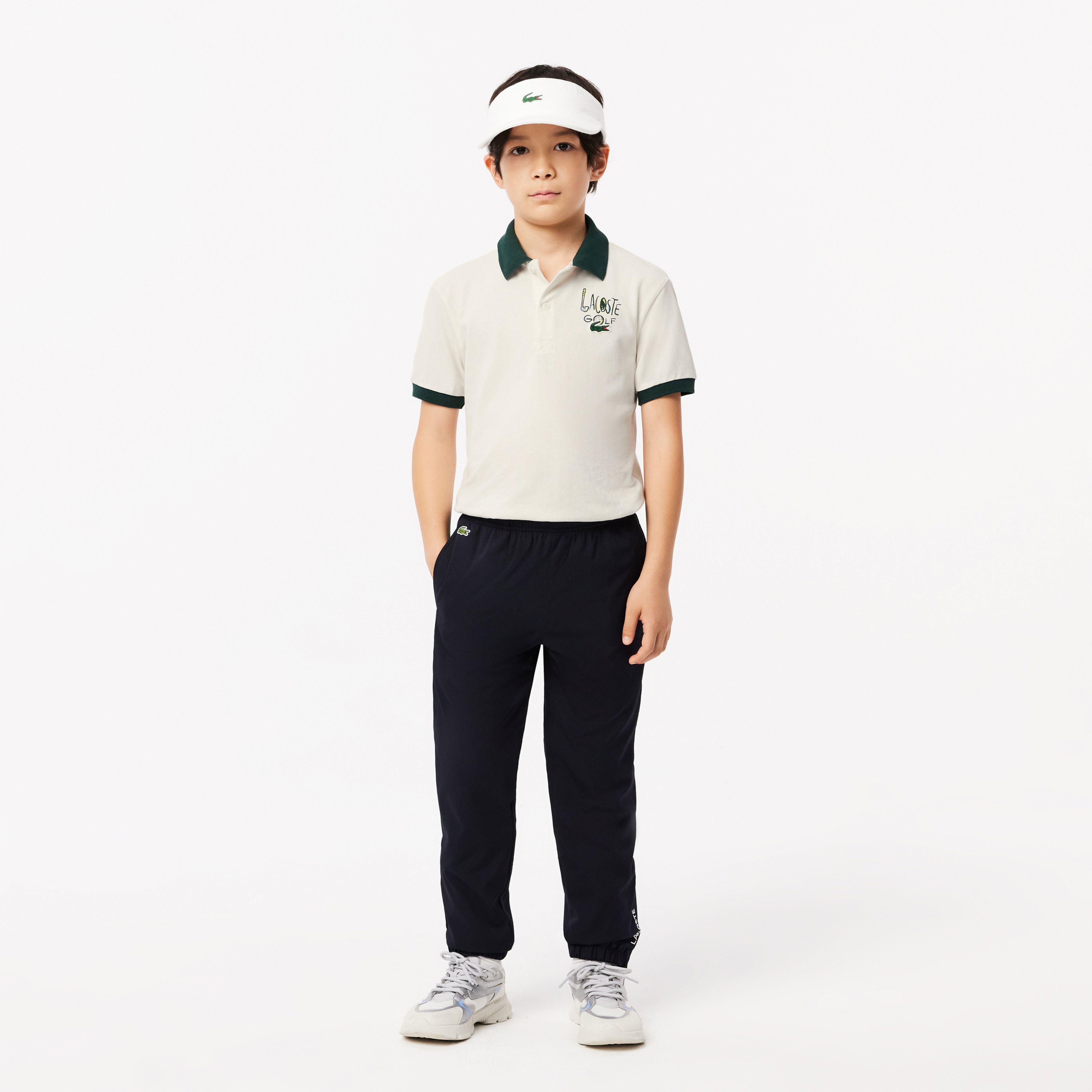 Lacoste Erkek Çocuk Kısa Kollu Baskılı Beyaz Polo