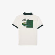 Lacoste Erkek Çocuk Kısa Kollu Baskılı Beyaz Polo