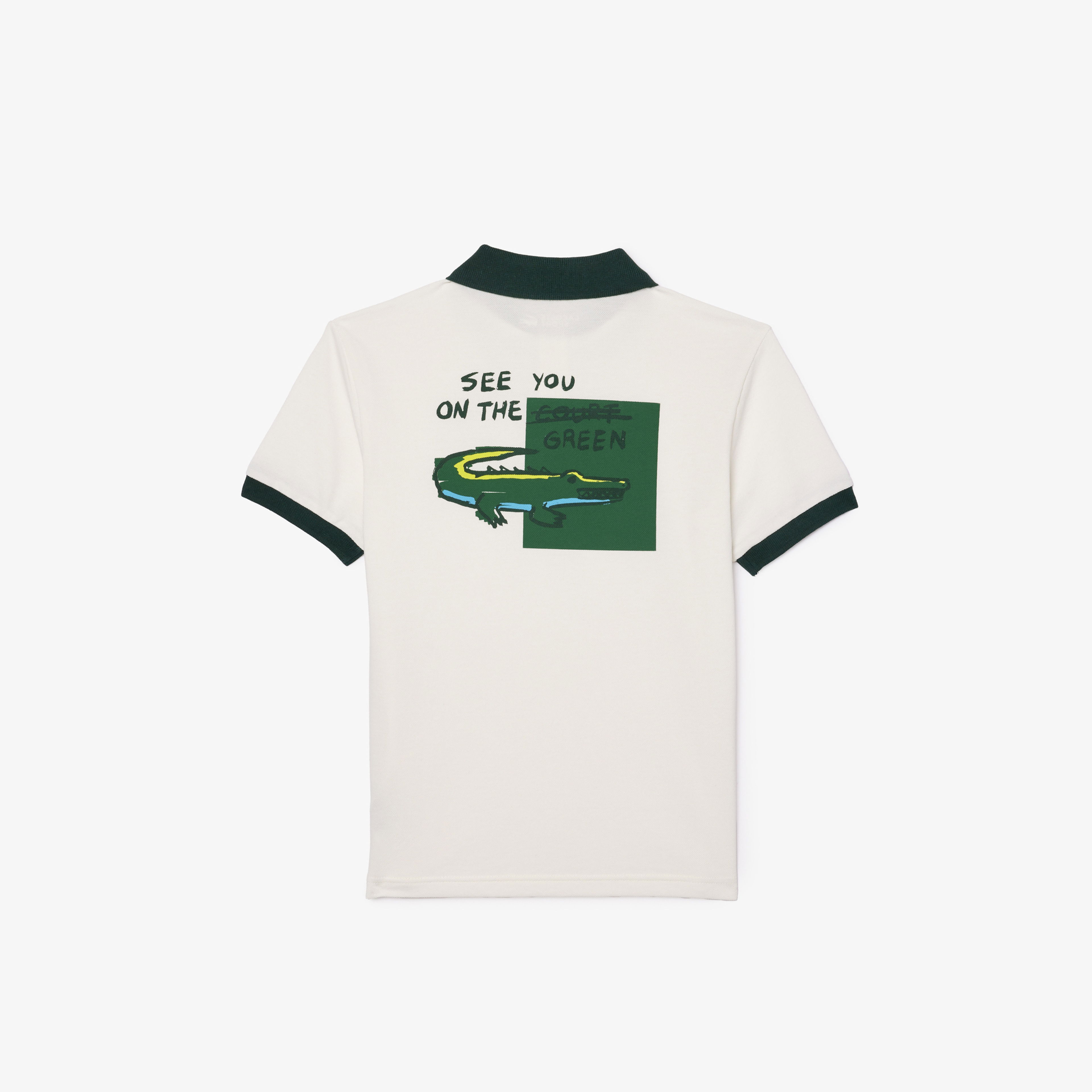 Lacoste Erkek Çocuk Kısa Kollu Baskılı Beyaz Polo