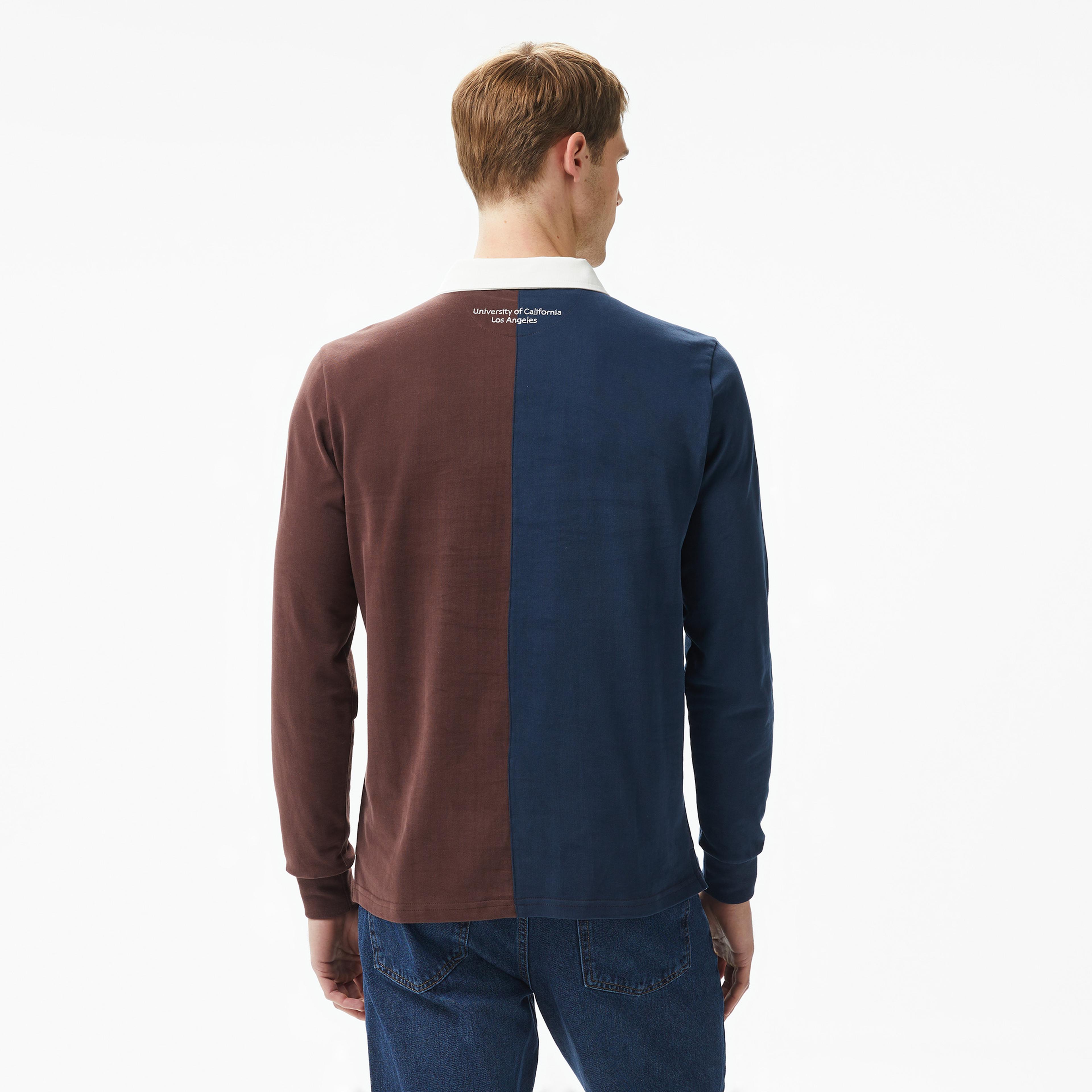 Ucla Clark Polo Yaka Erkek Lacivert Polo Yaka Sweatshirt