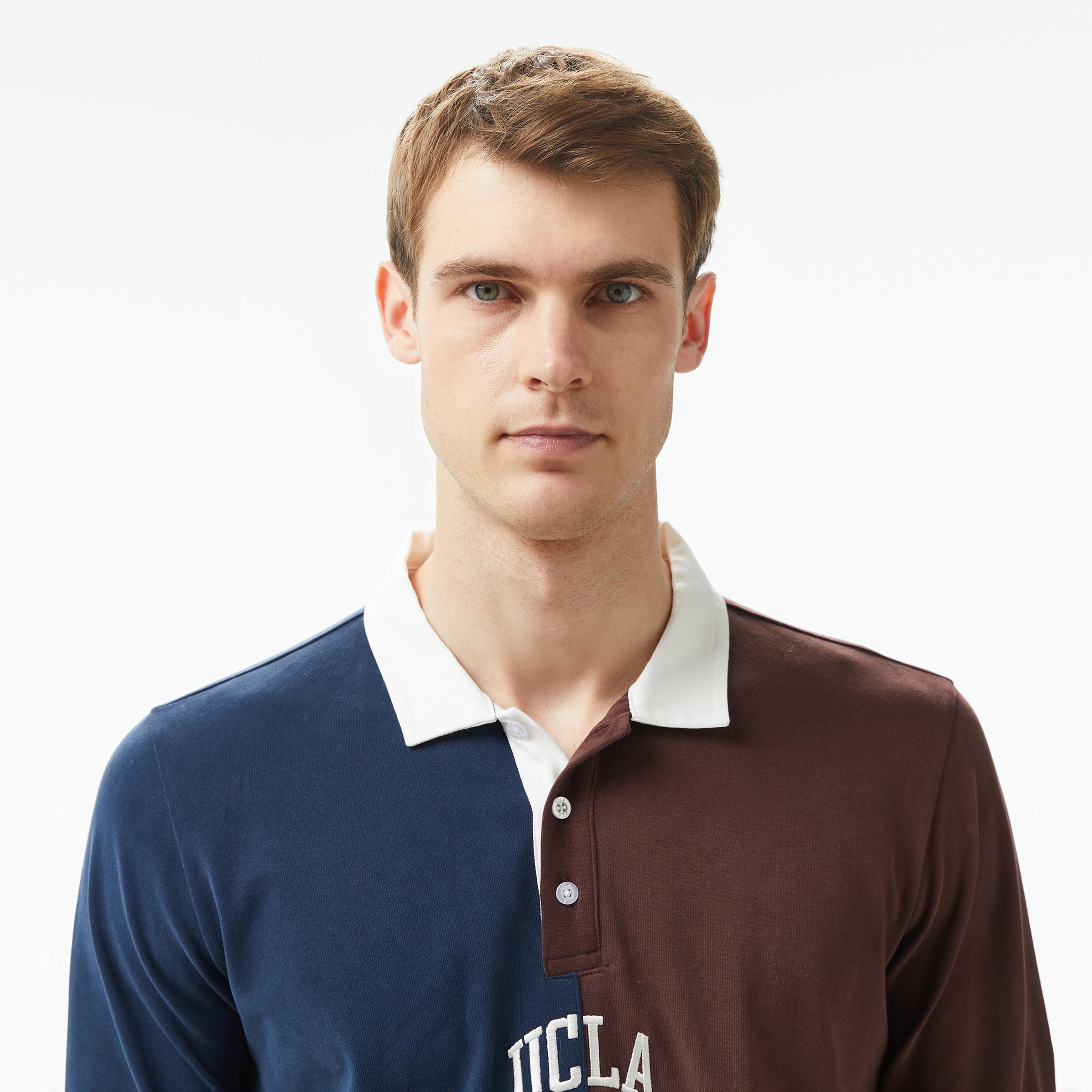 Ucla Clark Polo Yaka Erkek Lacivert Polo Yaka Sweatshirt
