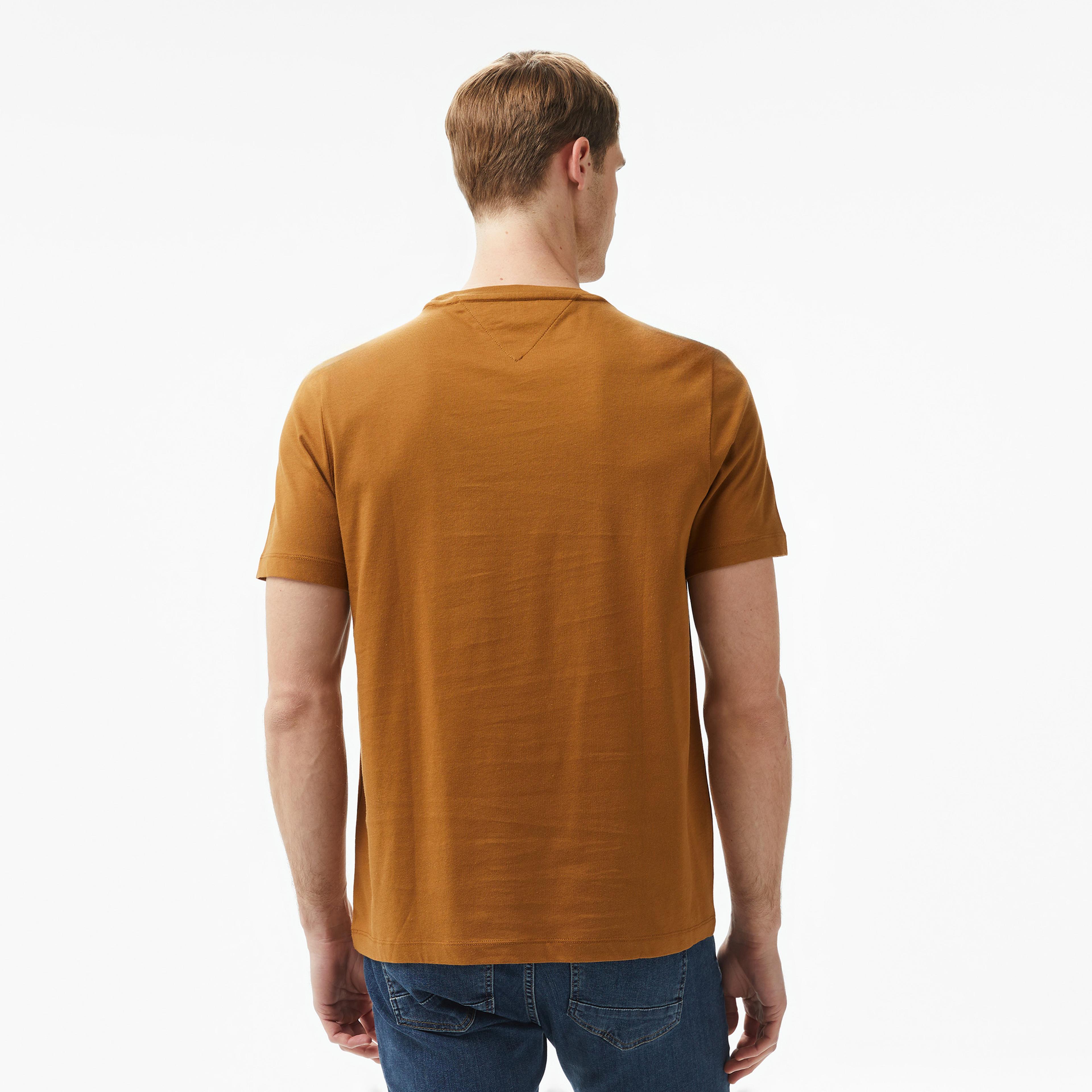 Tommy Hilfiger Hilfiger Chest Stripe Erkek Kahverengi T-Shirt