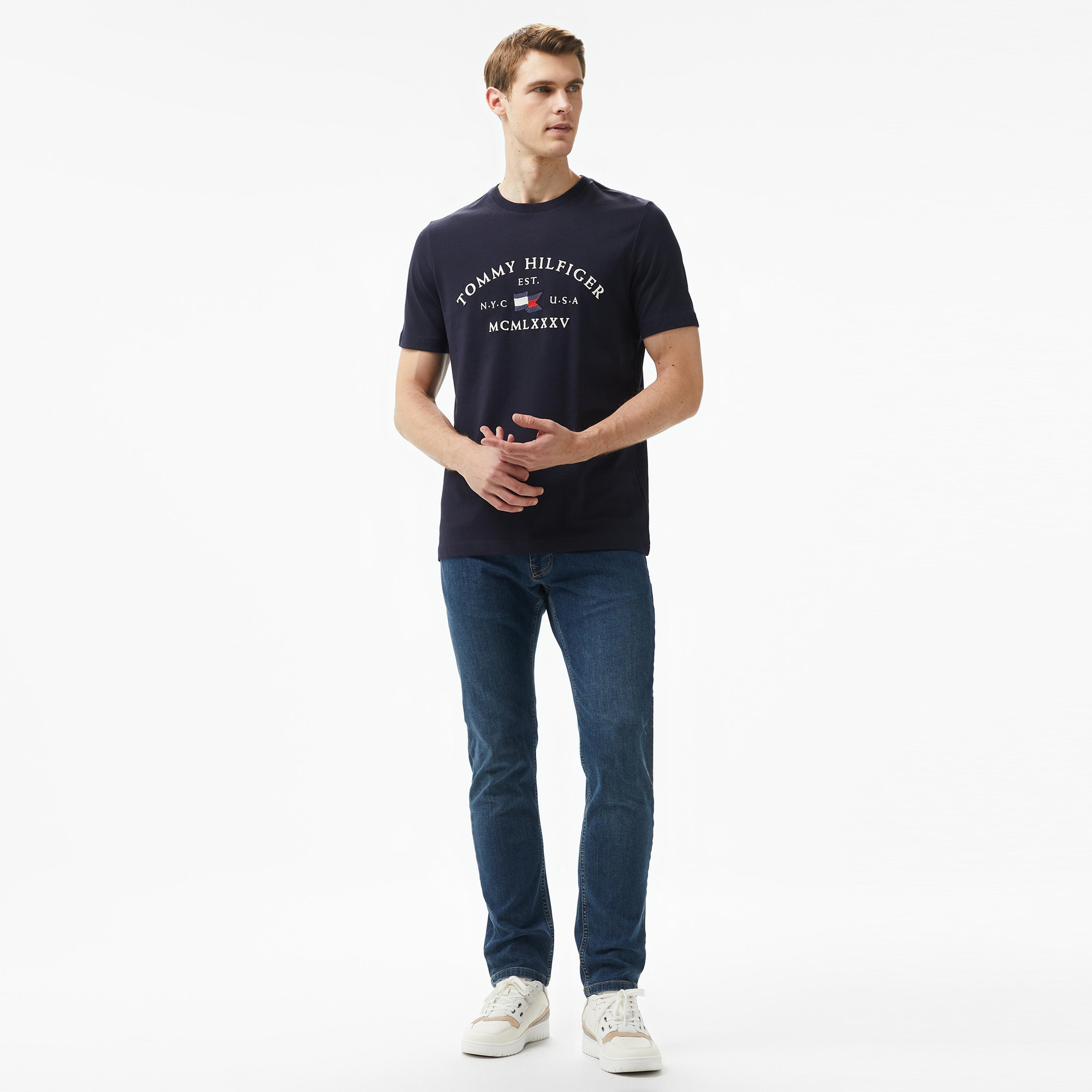 Tommy Hilfiger Nautical Arch Erkek Mavi T-Shirt