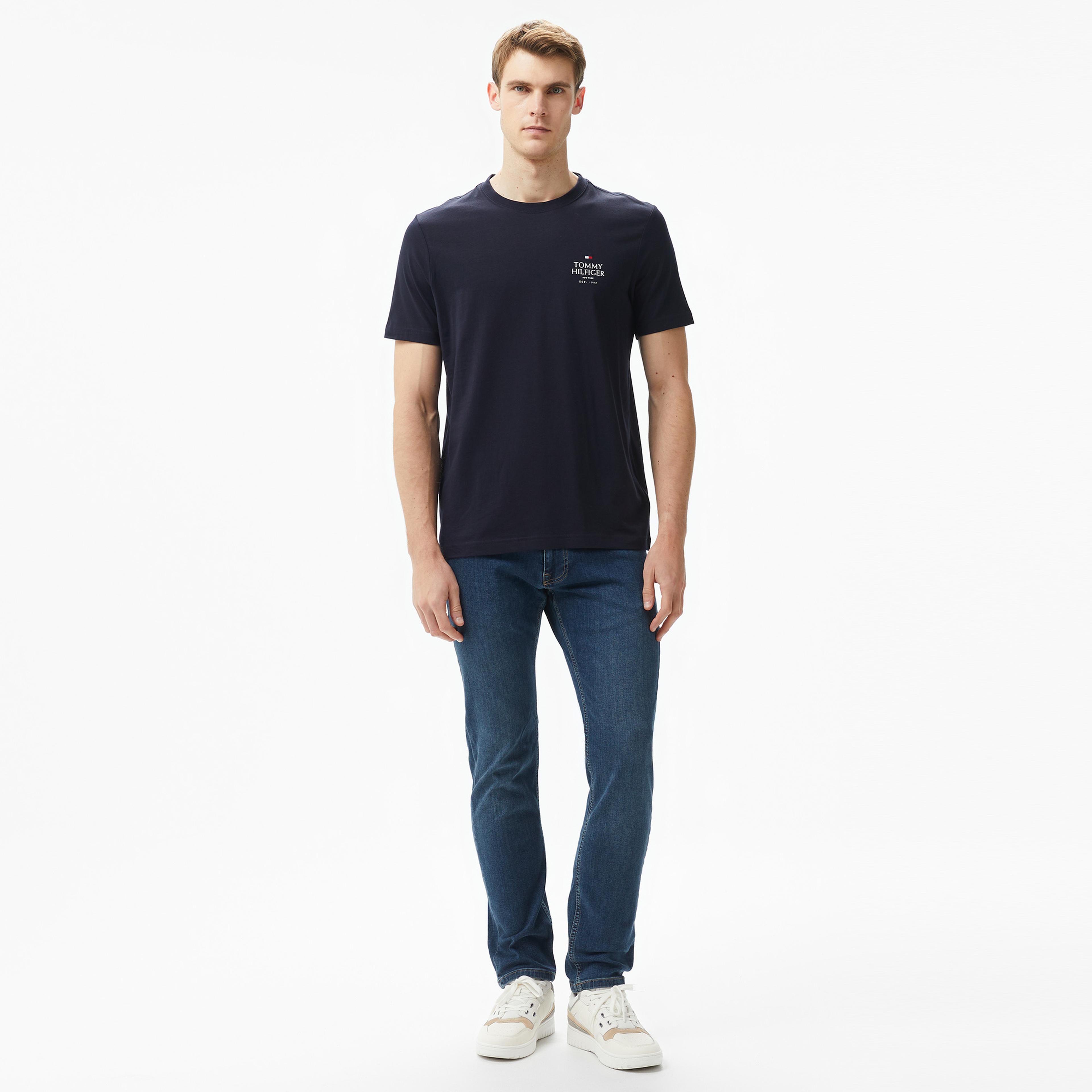 Tommy Hilfiger Hilfiger Stack Erkek Mavi T-Shirt